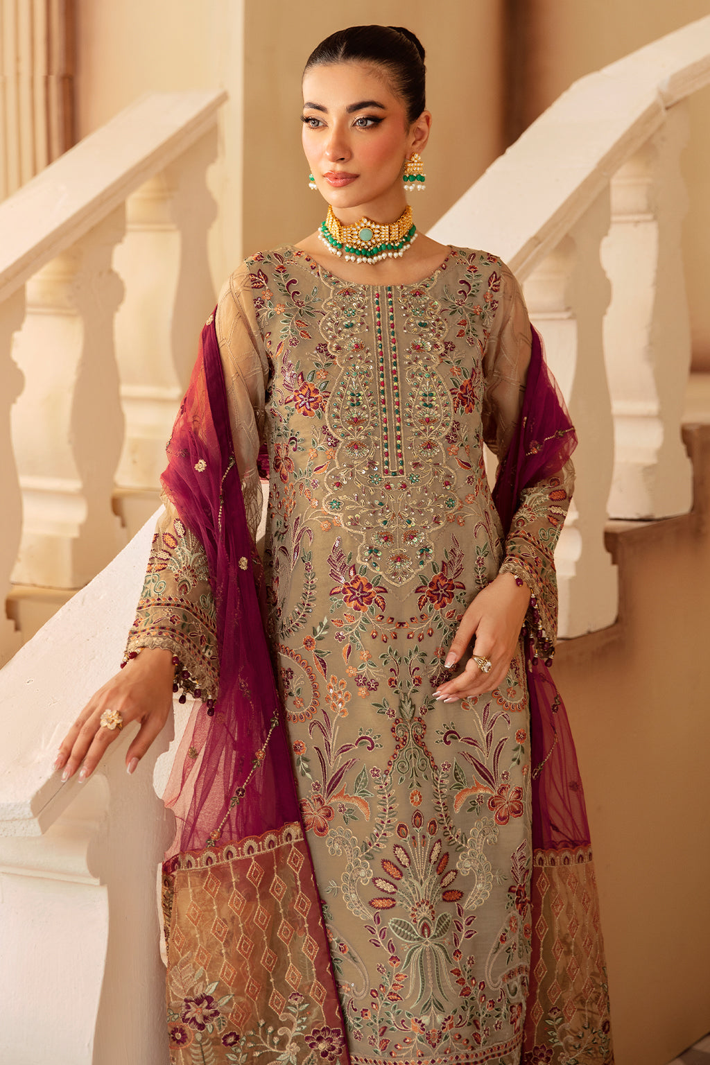Ramsha | Minhal Organza Collection | M-1208 - Official Ramsha stockist in UK - Sakeena London