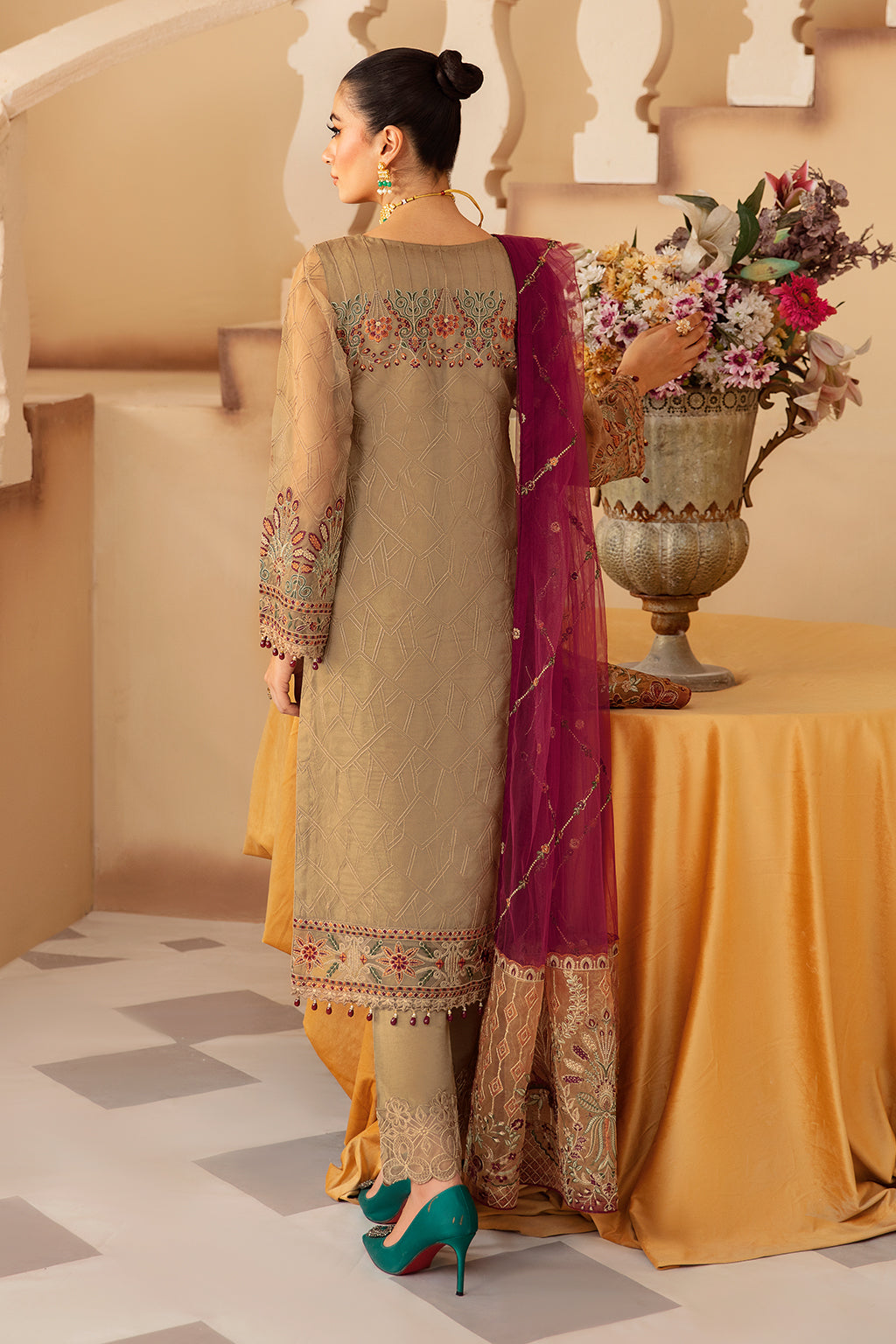 Ramsha | Minhal Organza Collection | M-1208 - Official Ramsha stockist in UK - Sakeena London