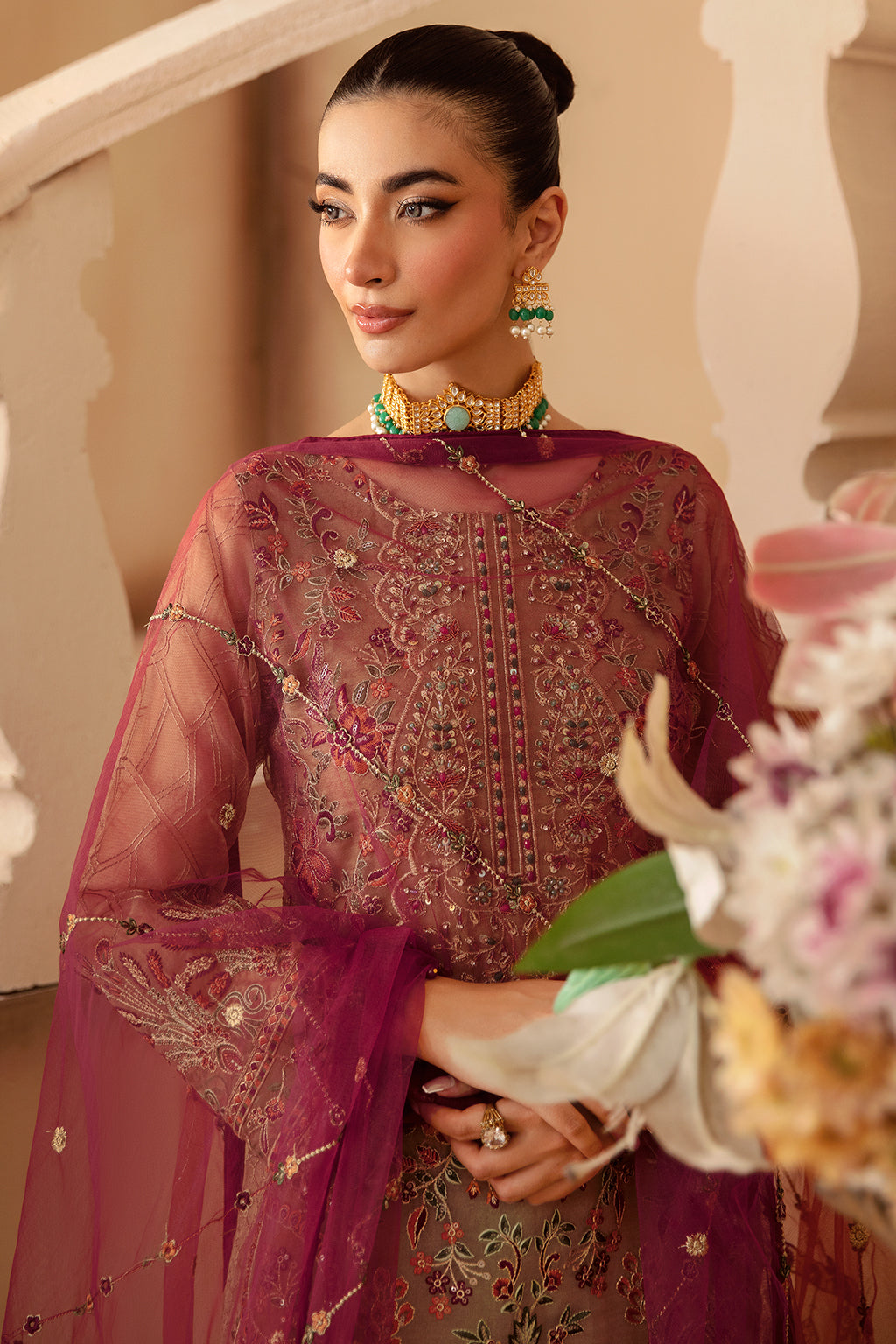 Ramsha | Minhal Organza Collection | M-1208 - Official Ramsha stockist in UK - Sakeena London