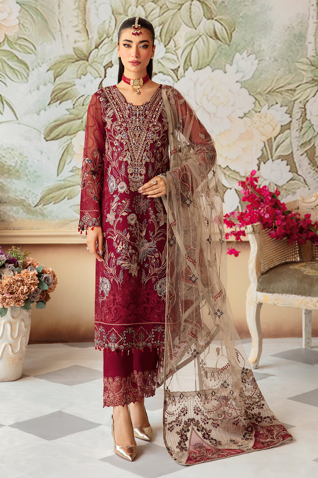 Ramsha | Minhal Organza Collection | M-1201 - Official Ramsha stockist in UK - Sakeena London