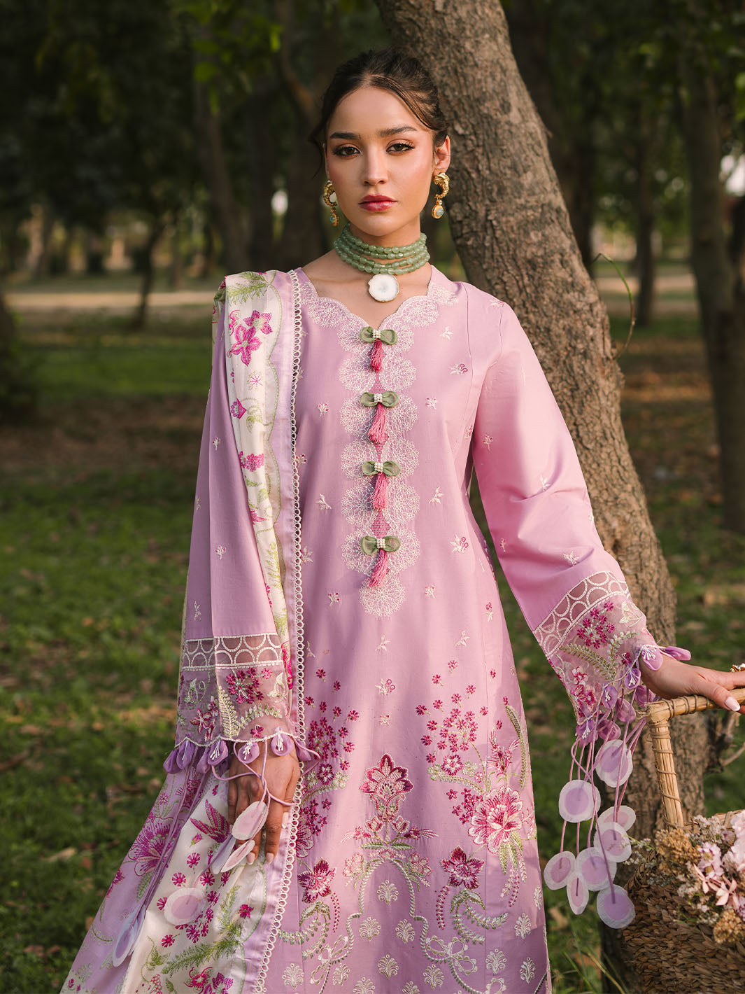 Mahnur | Dahlia Luxury Lawn 25 | Rosa - Official Mahnur stockist in UK - Sakeena London