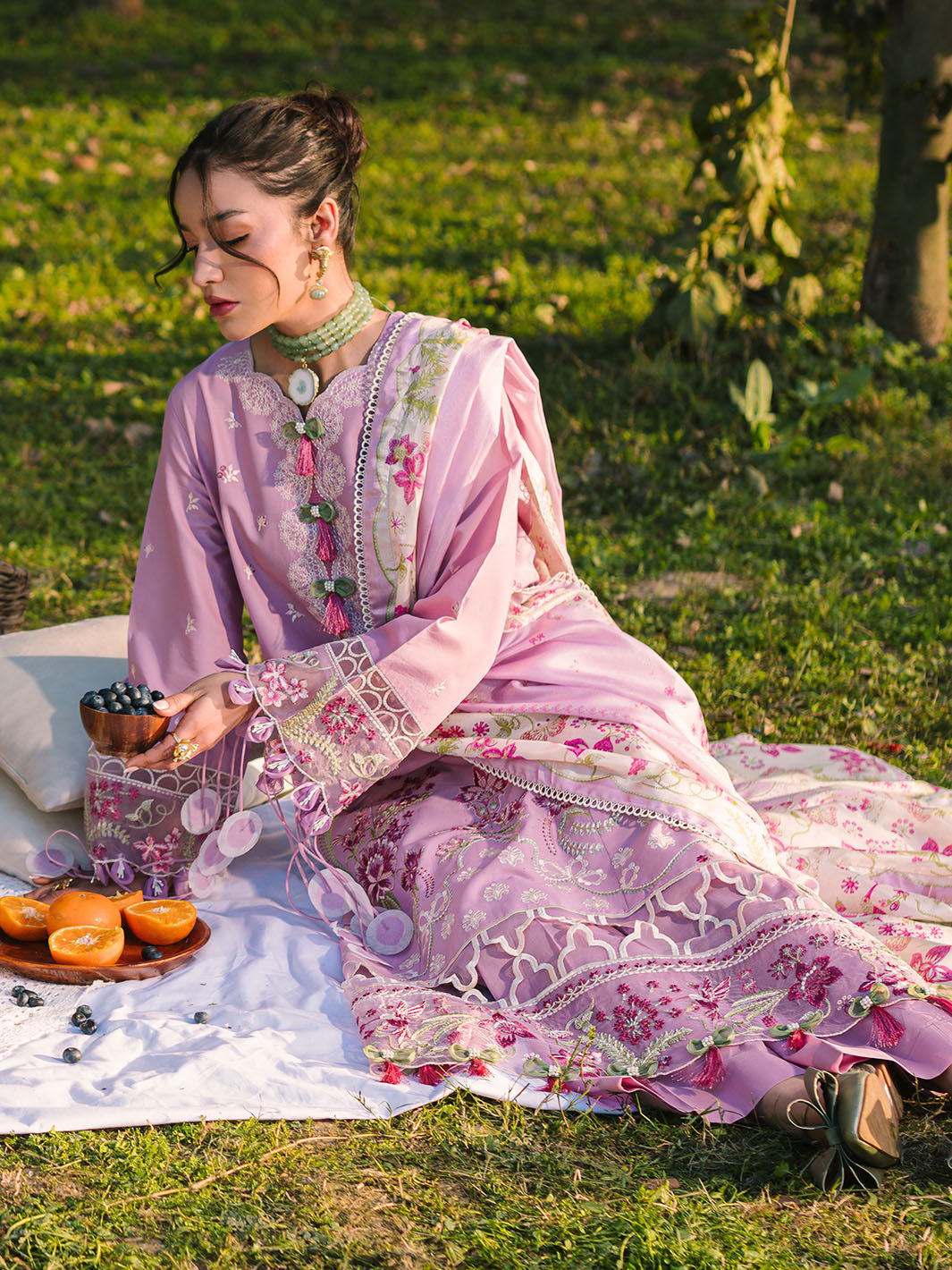 Mahnur | Dahlia Luxury Lawn 25 | Rosa - Official Mahnur stockist in UK - Sakeena London