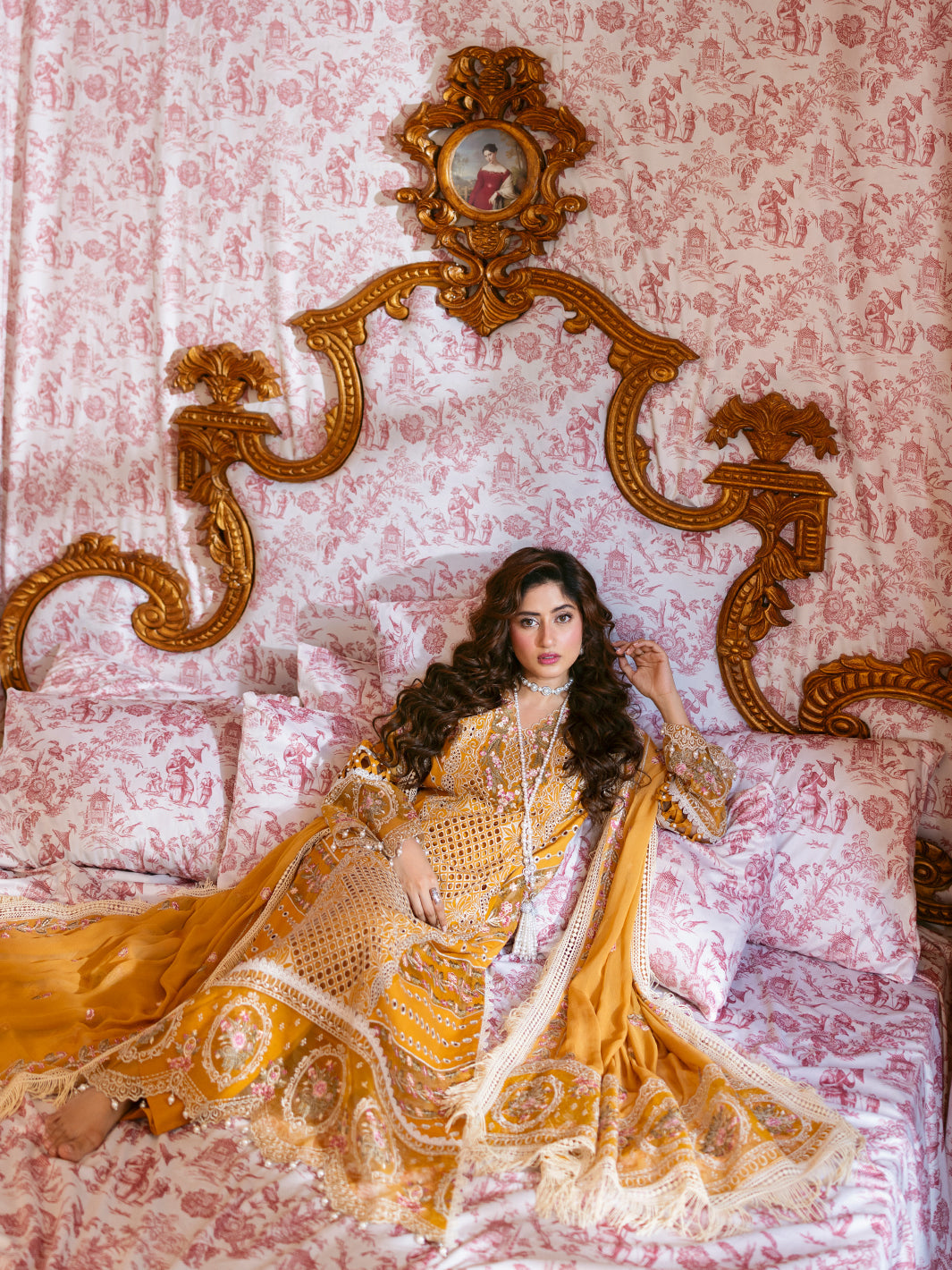 Mahnur | Sophie Luxury Lawn 25 | Rosy - Official Mahnur stockist in UK - Sakeena London