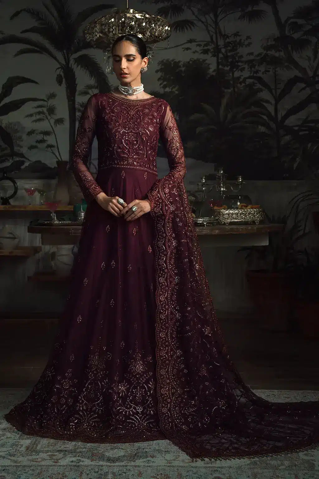 Zarif | LA ROSELLA Formals | ZLR 06 CARMINE - Official Zarif stockist in UK - Sakeena London