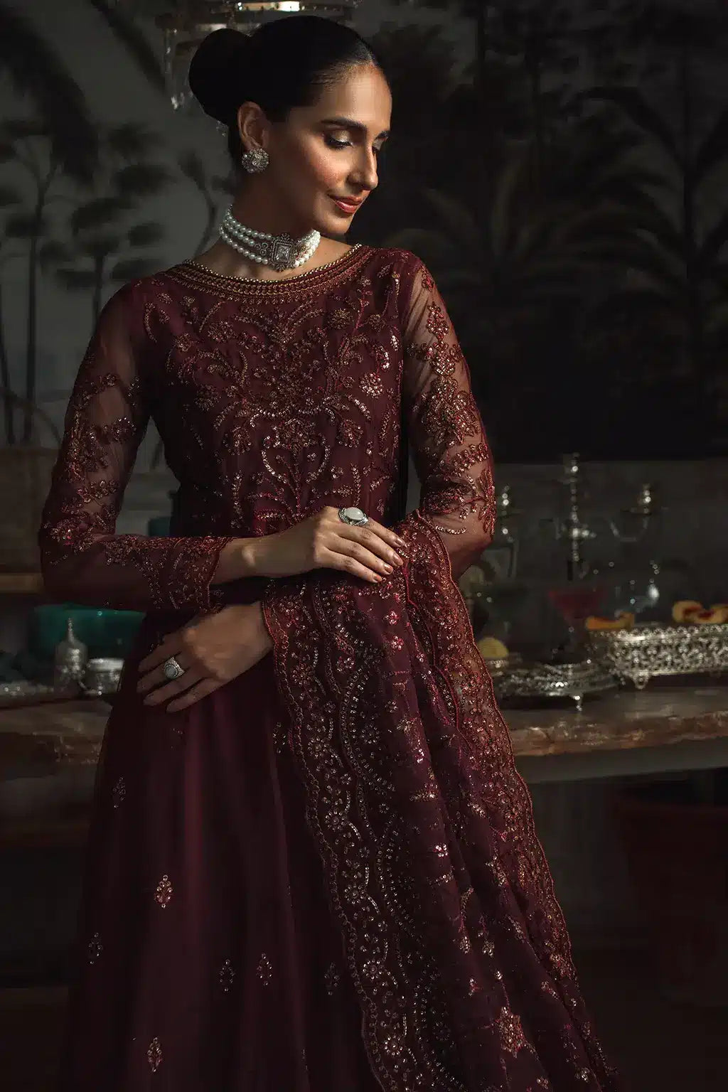 Zarif | LA ROSELLA Formals | ZLR 06 CARMINE - Official Zarif stockist in UK - Sakeena London