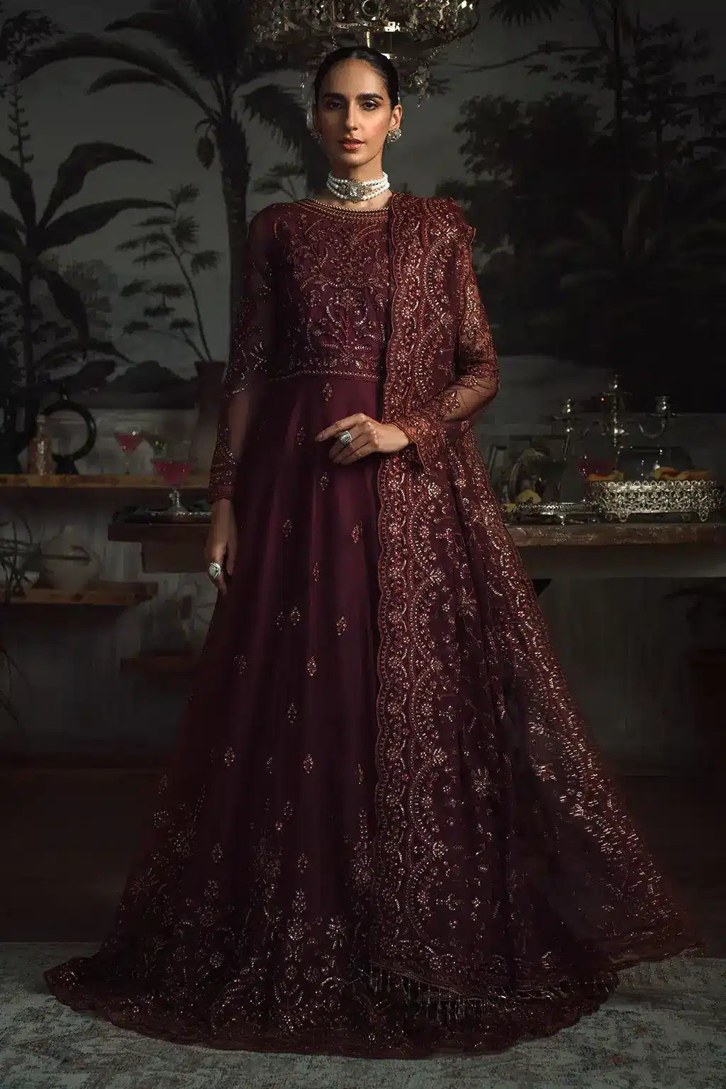 Zarif | LA ROSELLA Formals | ZLR 06 CARMINE - Official Zarif stockist in UK - Sakeena London