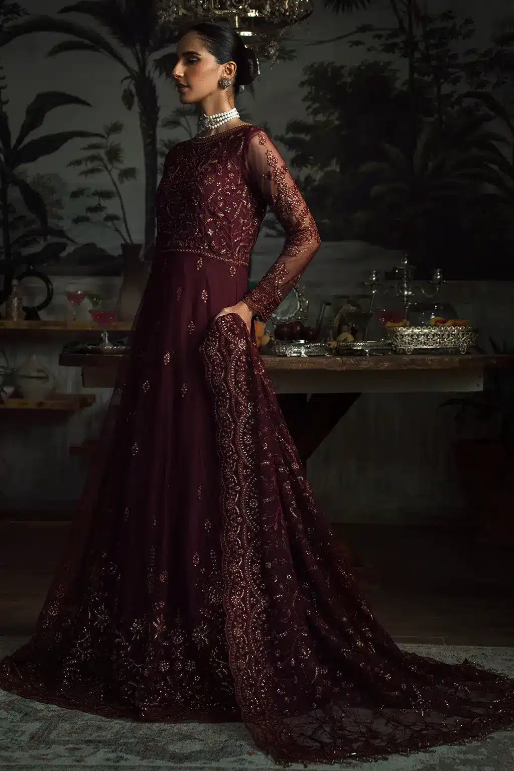 Zarif | LA ROSELLA Formals | ZLR 06 CARMINE - Official Zarif stockist in UK - Sakeena London