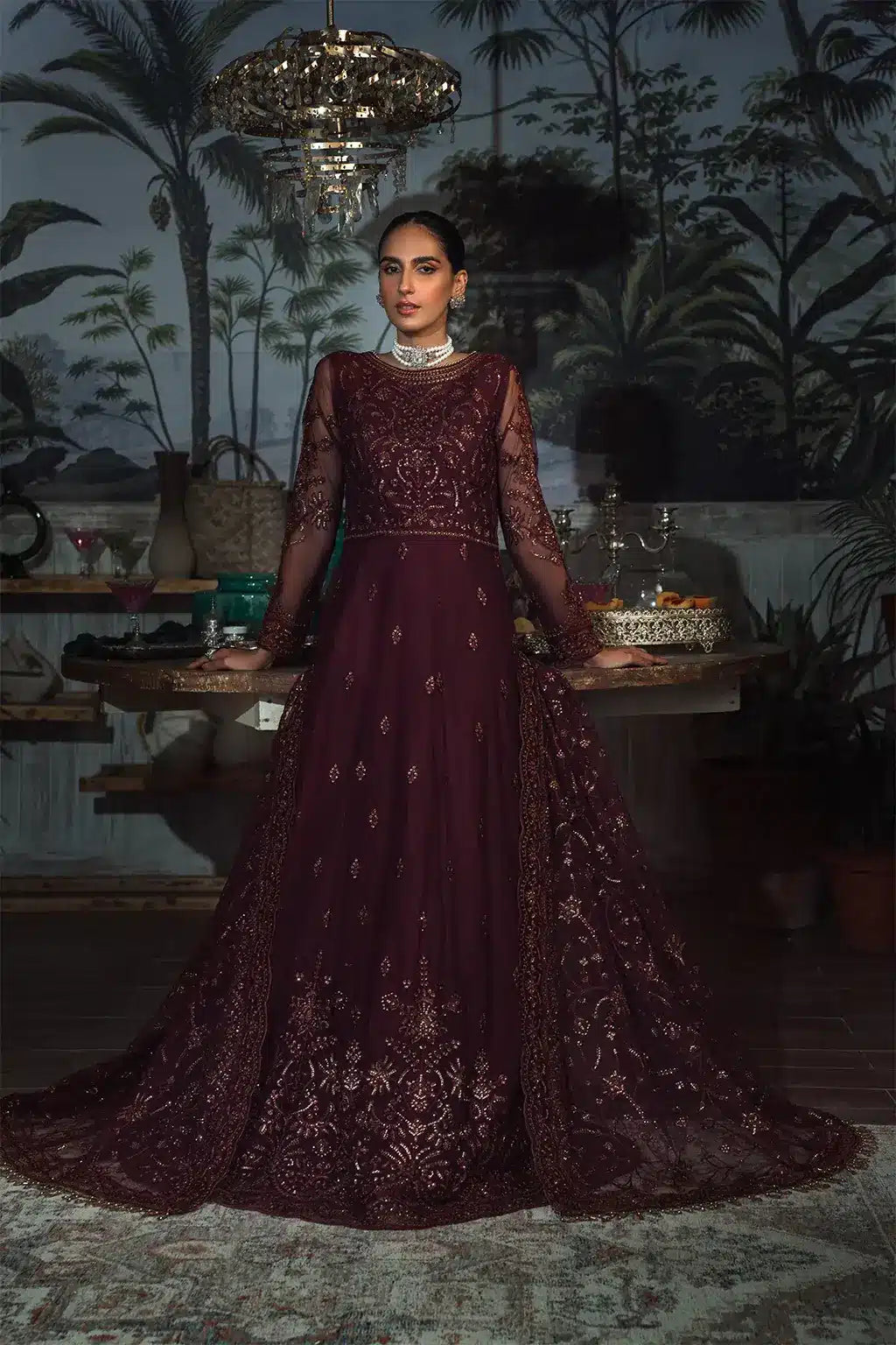 Zarif | LA ROSELLA Formals | ZLR 06 CARMINE - Official Zarif stockist in UK - Sakeena London