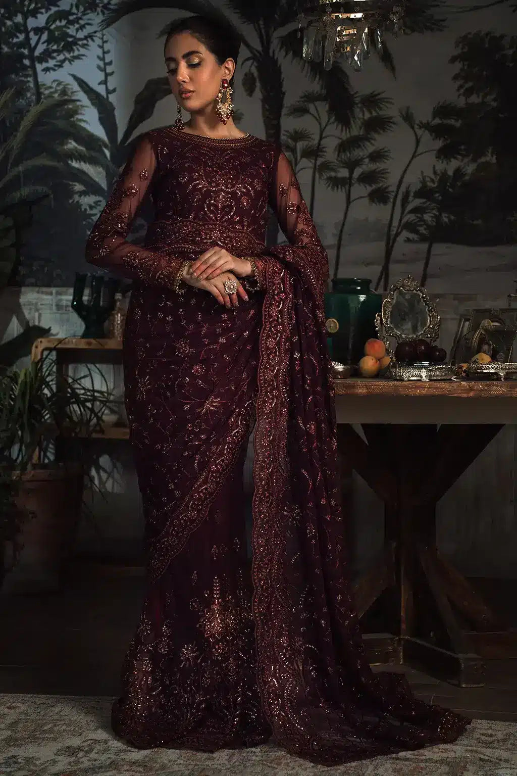 Zarif | LA ROSELLA Formals | ZLR 06 CARMINE - Official Zarif stockist in UK - Sakeena London