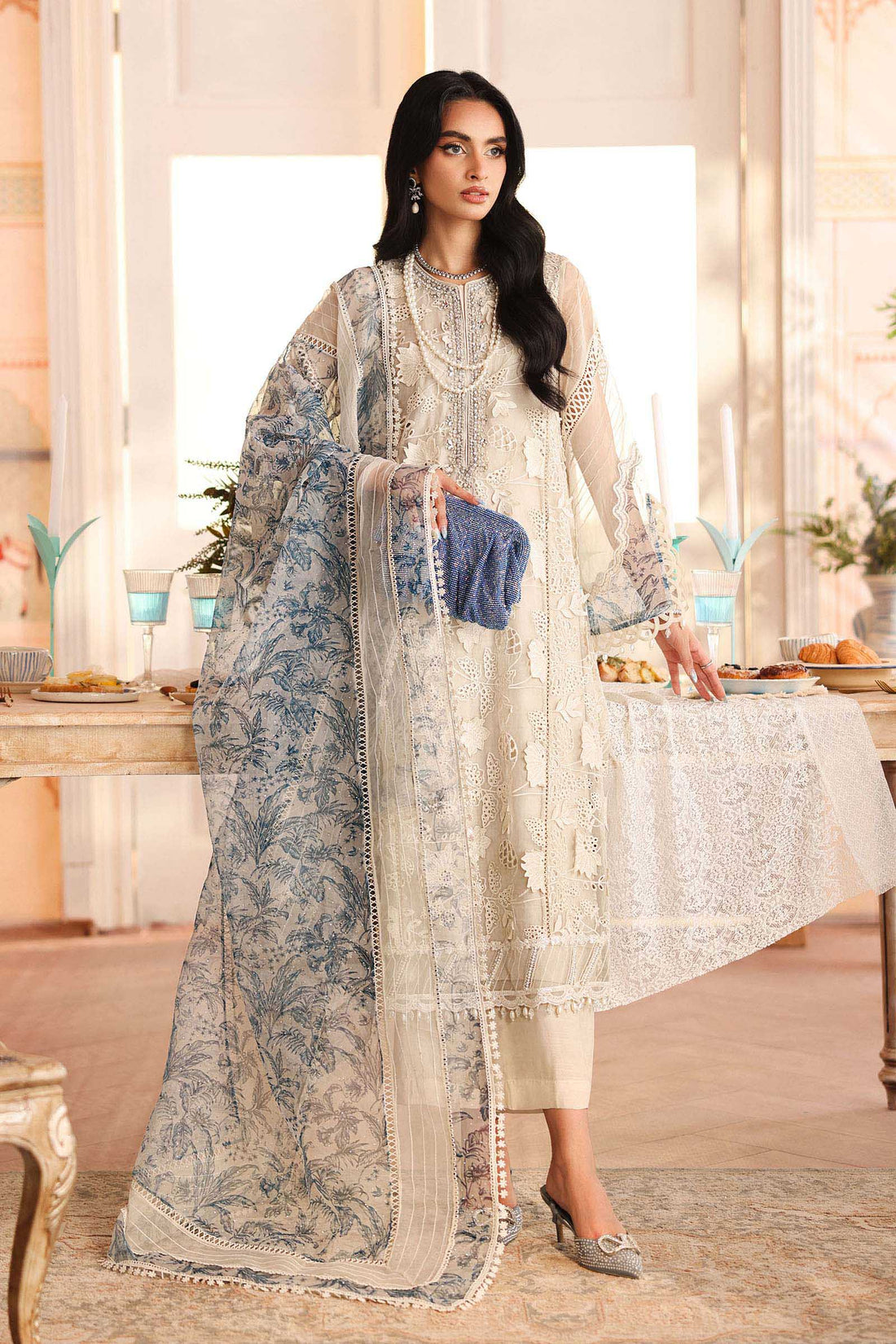 Maria B | Pre Fall Dresses | 3 Piece Embroidered Organza Suit CC - Official Maria B stockist in UK - Sakeena London