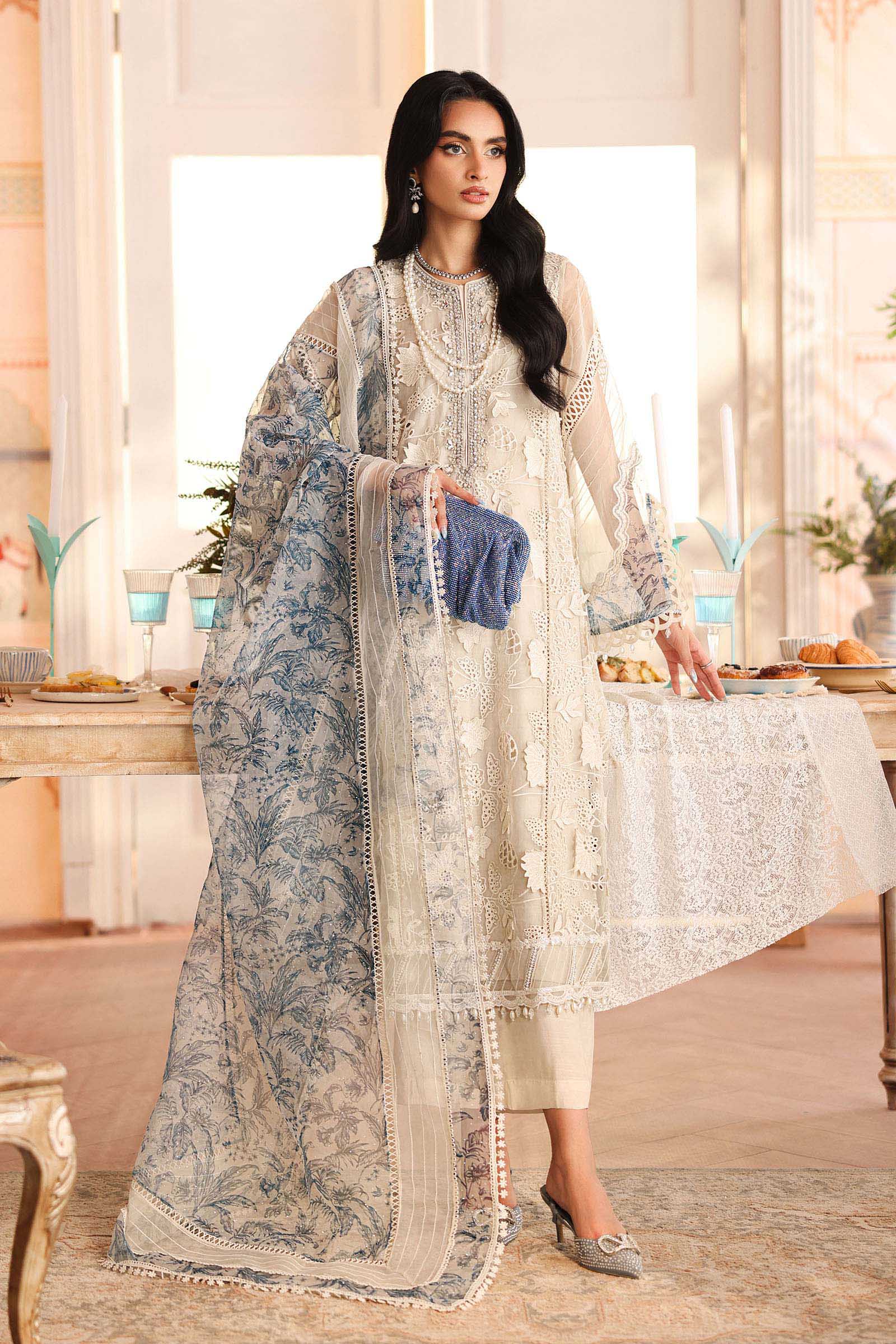 Maria B | Pre Fall Dresses | 3 Piece Embroidered Organza Suit CC - Official Maria B stockist in UK - Sakeena London