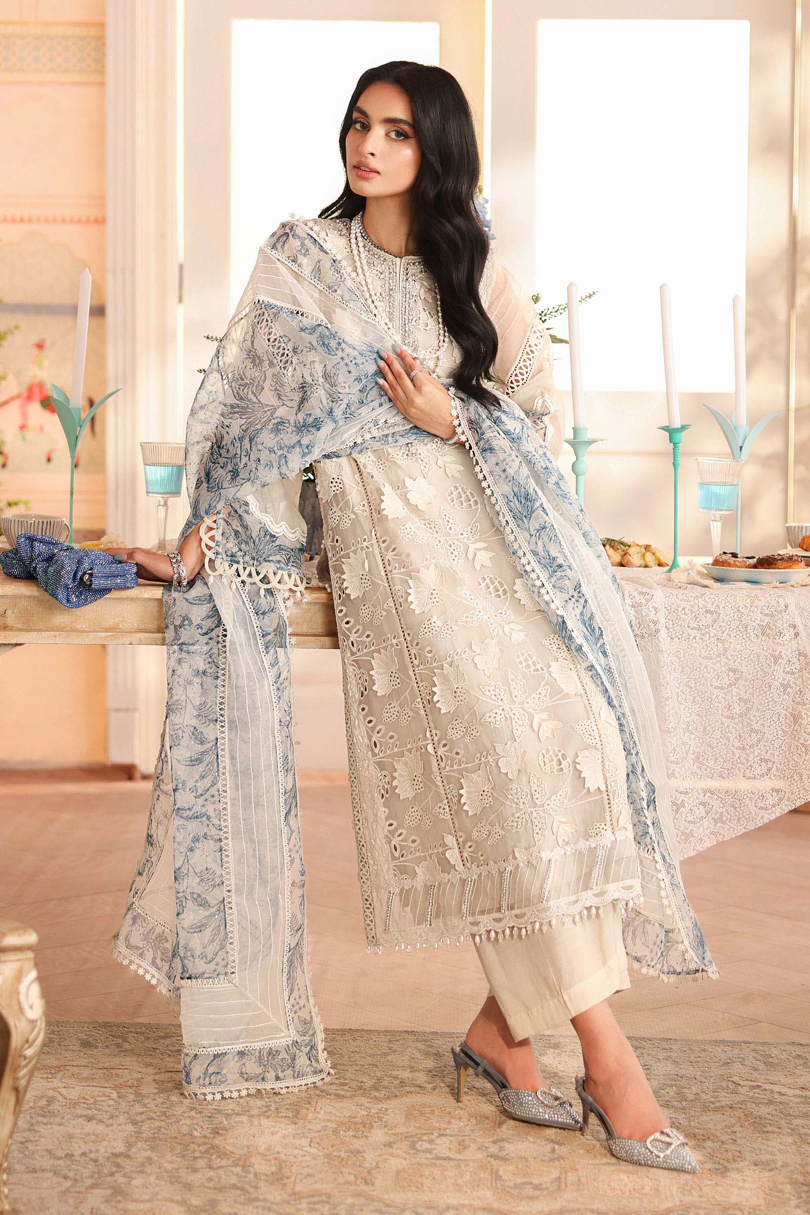 Maria B | Pre Fall Dresses | 3 Piece Embroidered Organza Suit CC - Official Maria B stockist in UK - Sakeena London