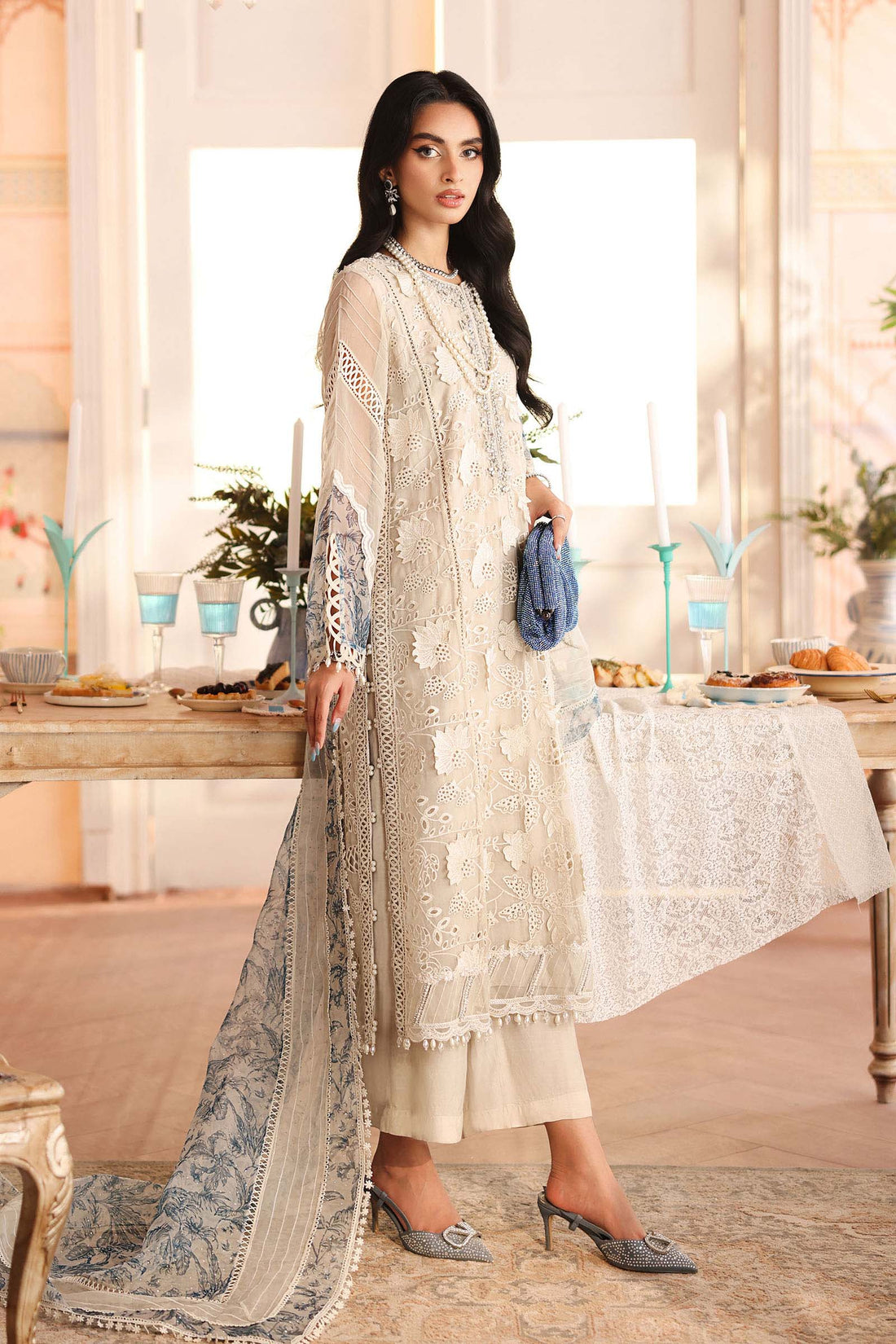 Maria B | Pre Fall Dresses | 3 Piece Embroidered Organza Suit CC - Official Maria B stockist in UK - Sakeena London