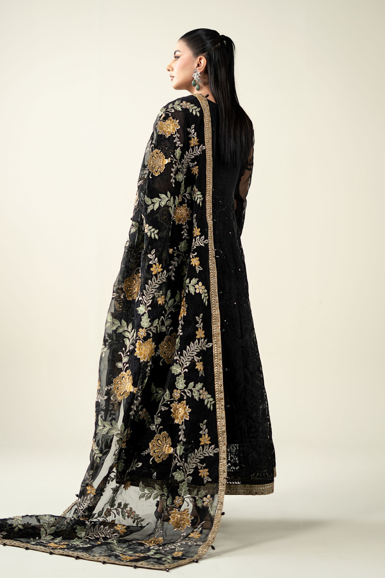 Maria B | Pre Fall Dresses | 3 Piece Embroidered Suit Black - Official Maria B stockist in UK - Sakeena London