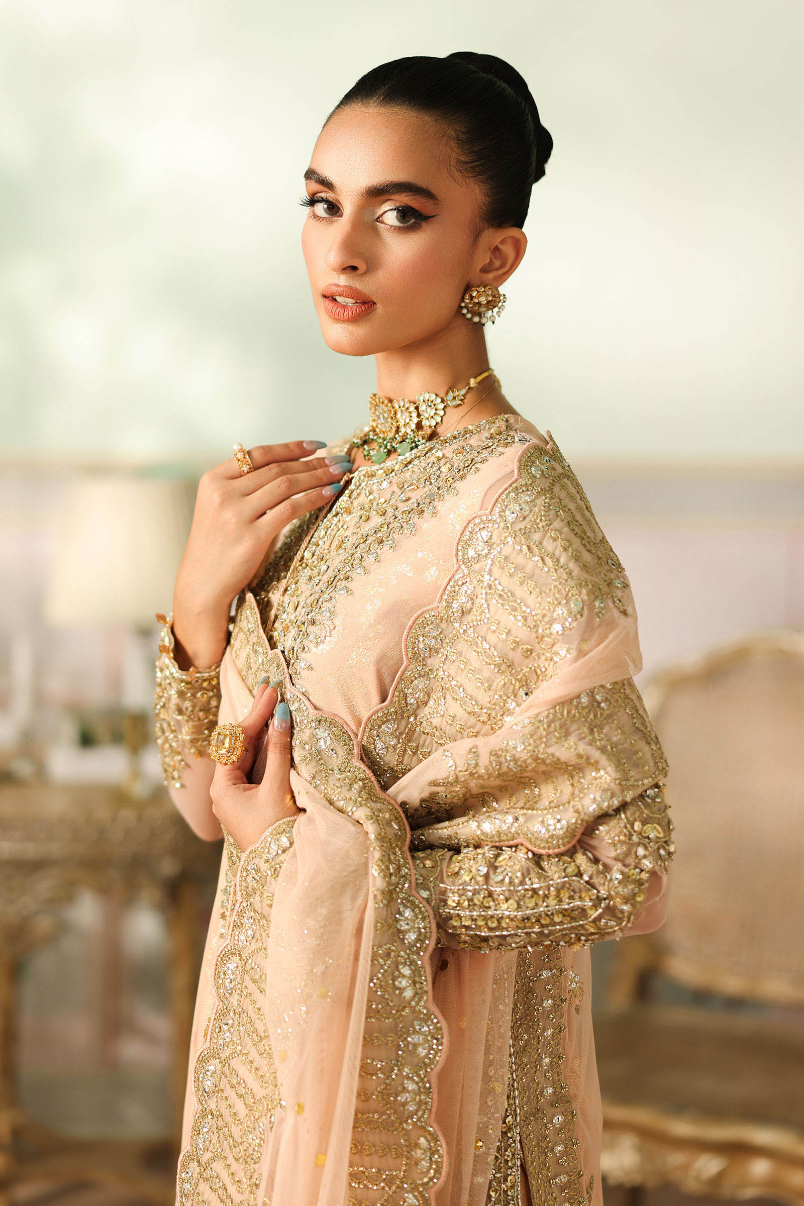 Maria B | Pre Fall Dresses | 3 Piece Embroidered Net Suit EE - Official Maria B stockist in UK - Sakeena London