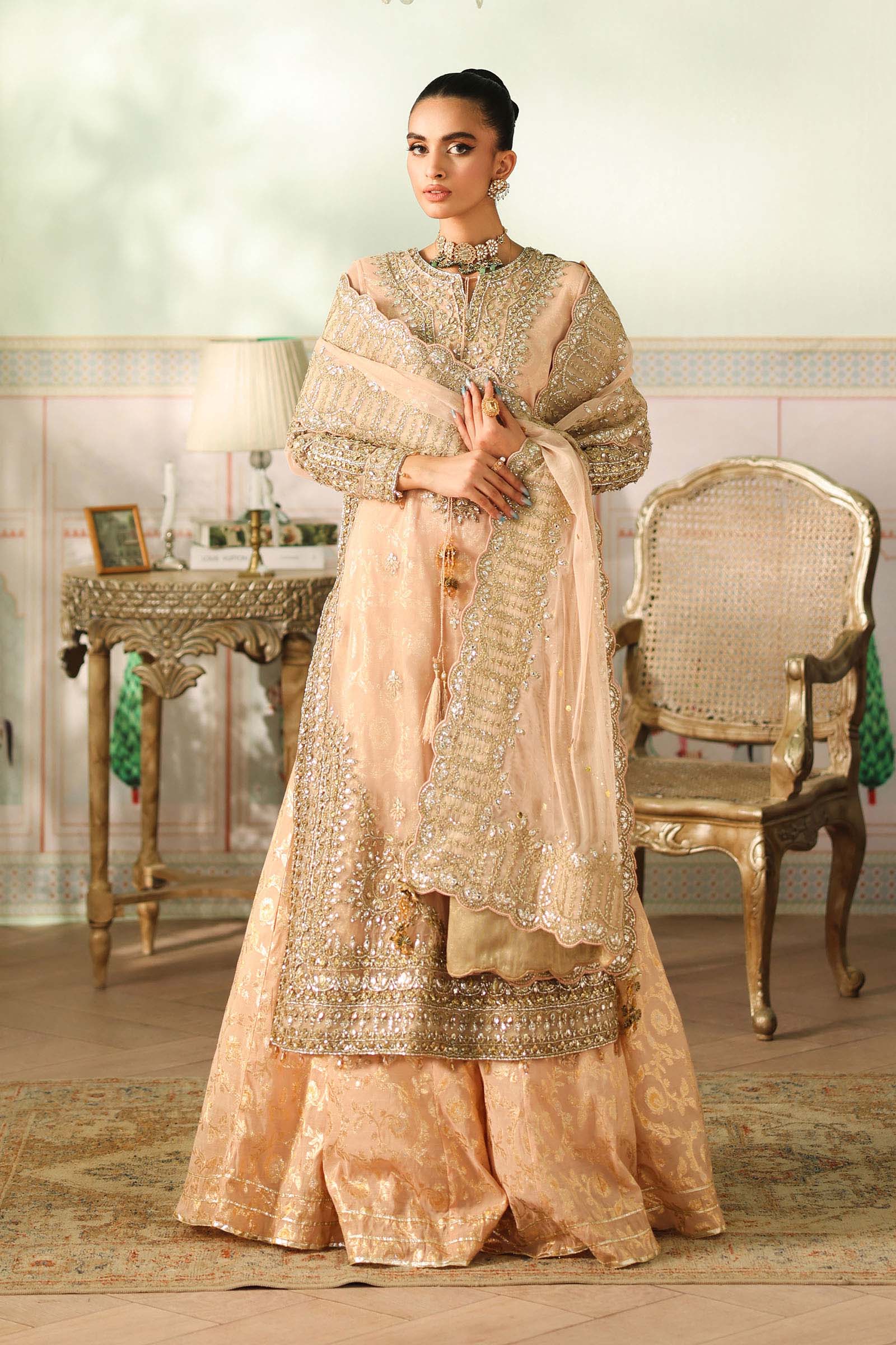 Maria B | Pre Fall Dresses | 3 Piece Embroidered Net Suit EE - Official Maria B stockist in UK - Sakeena London