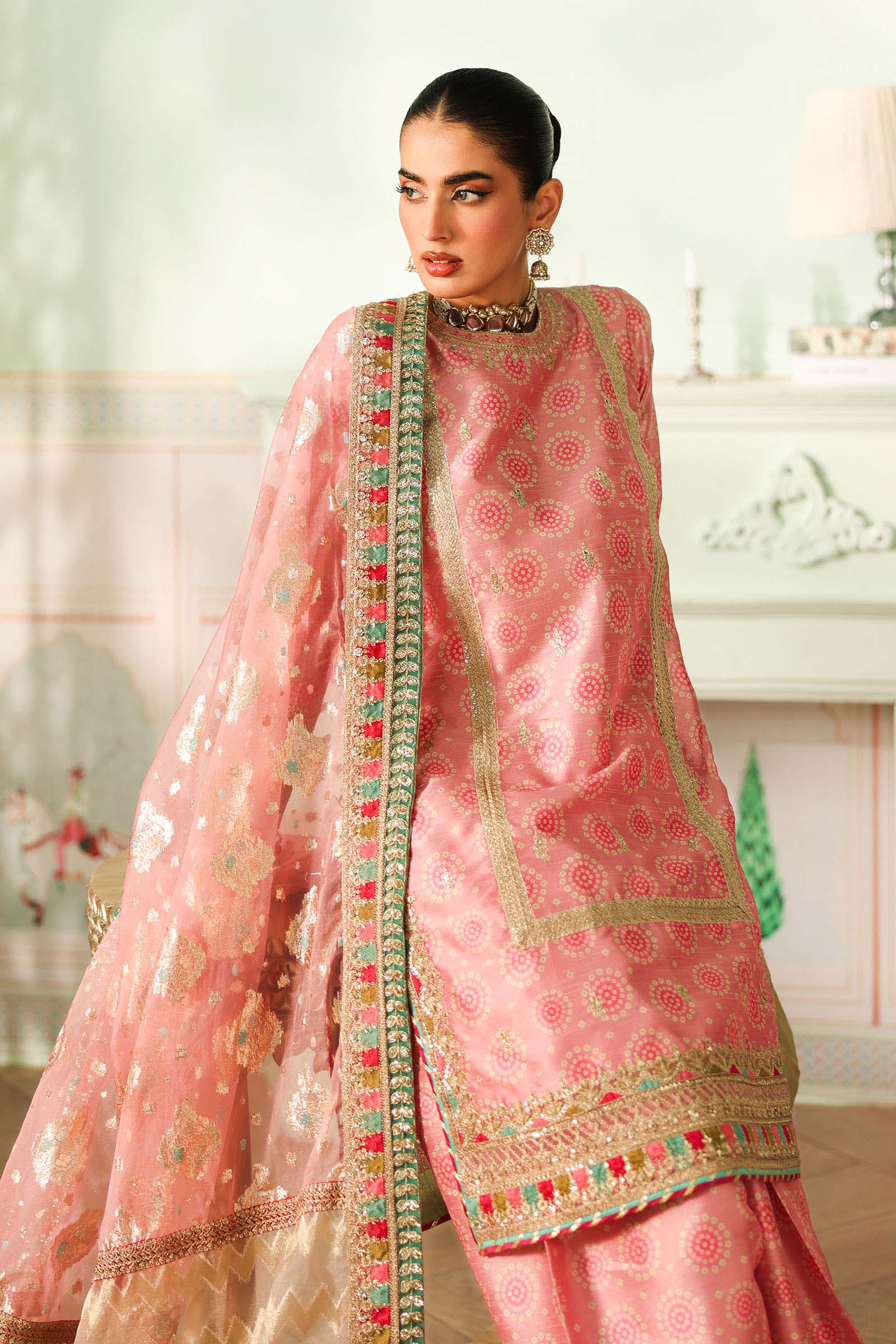 Maria B | Pre Fall Dresses | 3 Piece Embroidered Raw Silk Suit JJ - Official Maria B stockist in UK - Sakeena London