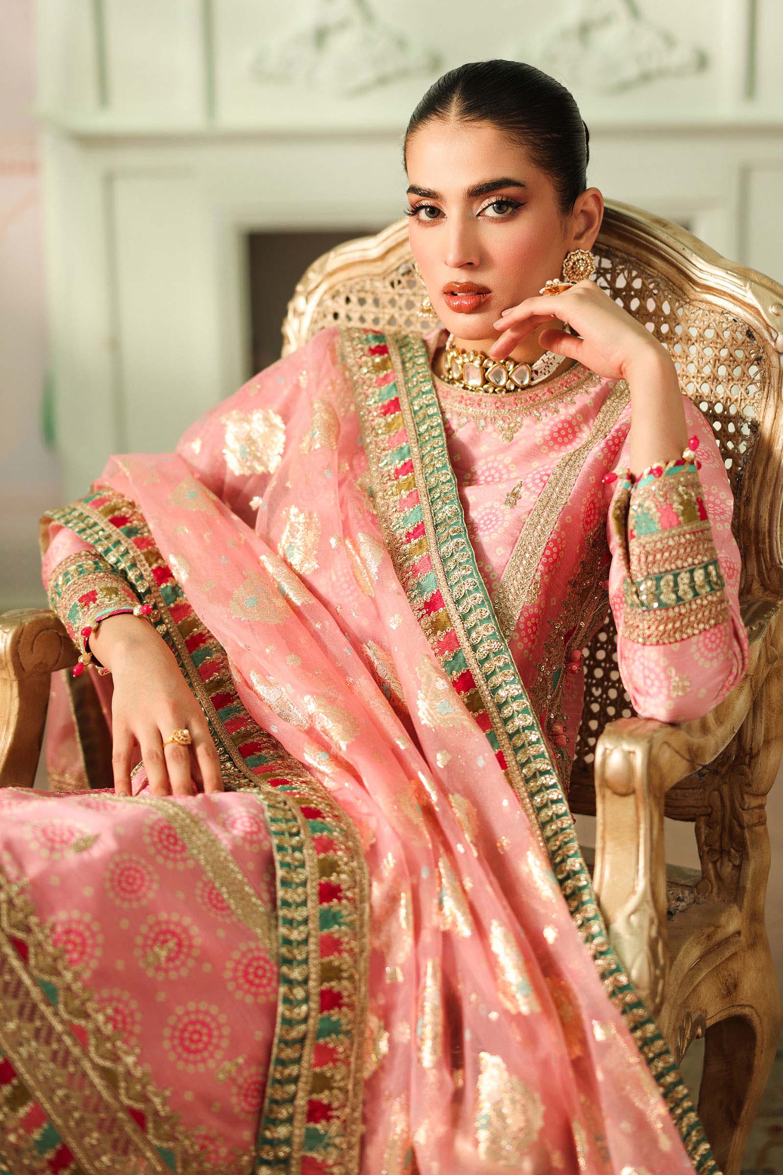 Maria B | Pre Fall Dresses | 3 Piece Embroidered Raw Silk Suit JJ - Official Maria B stockist in UK - Sakeena London