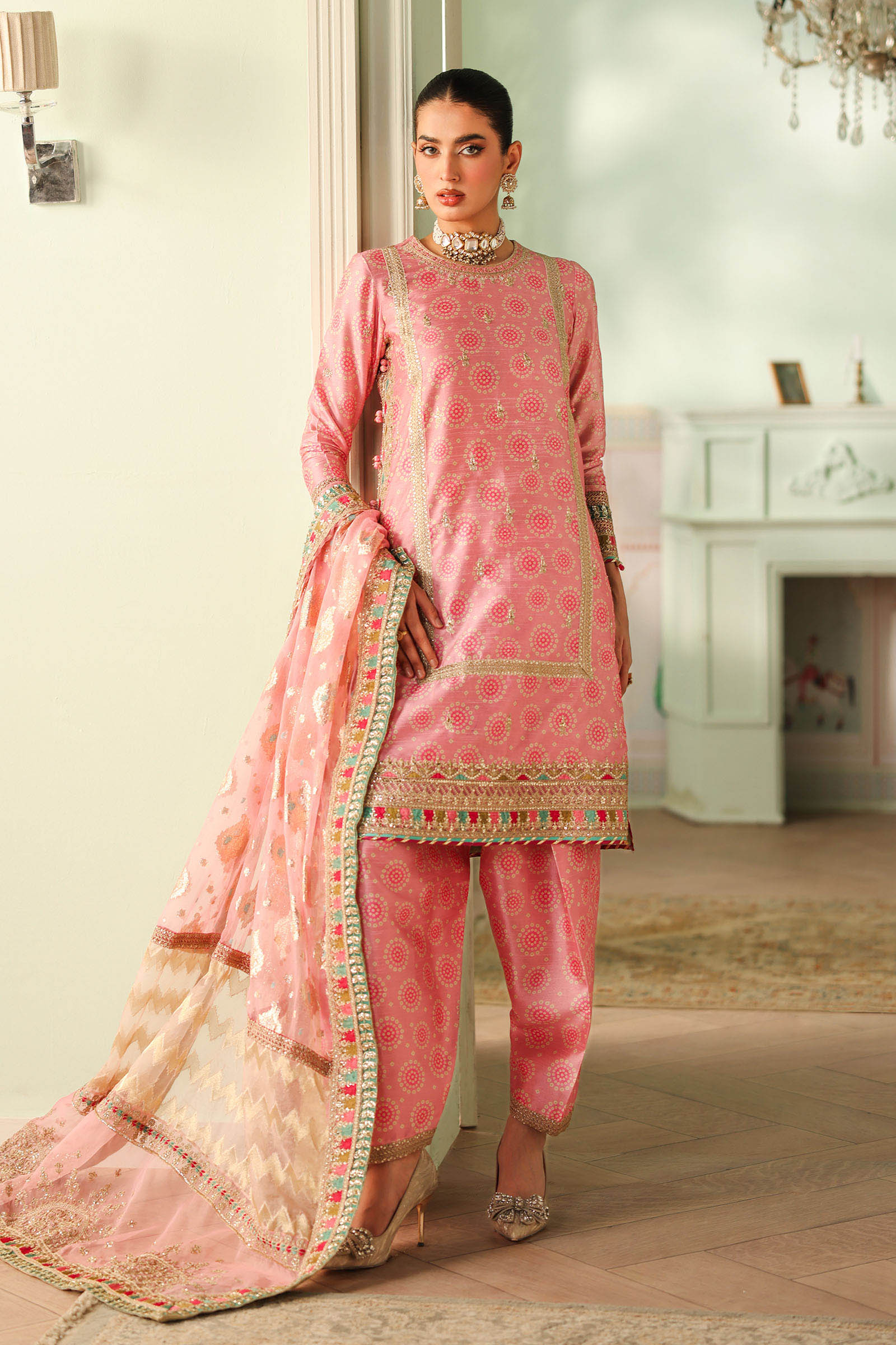 Maria B | Pre Fall Dresses | 3 Piece Embroidered Raw Silk Suit JJ - Official Maria B stockist in UK - Sakeena London