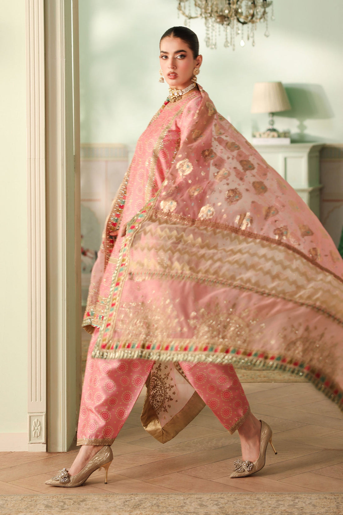 Maria B | Pre Fall Dresses | 3 Piece Embroidered Raw Silk Suit JJ - Official Maria B stockist in UK - Sakeena London