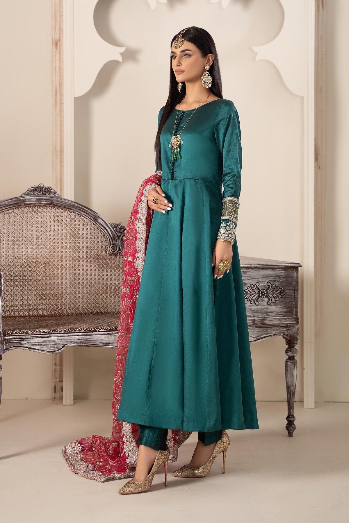 Maria B | Formal Wears | Suit Green SF-W23-62 - Official Maria B stockist in UK - Sakeena London