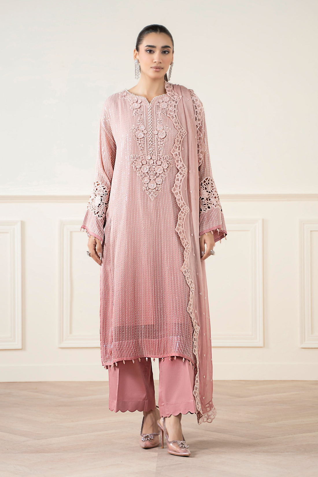 Maria B | Pre Fall 25 | Chiffon Suit 08 - Official Maria B stockist in UK - Sakeena London