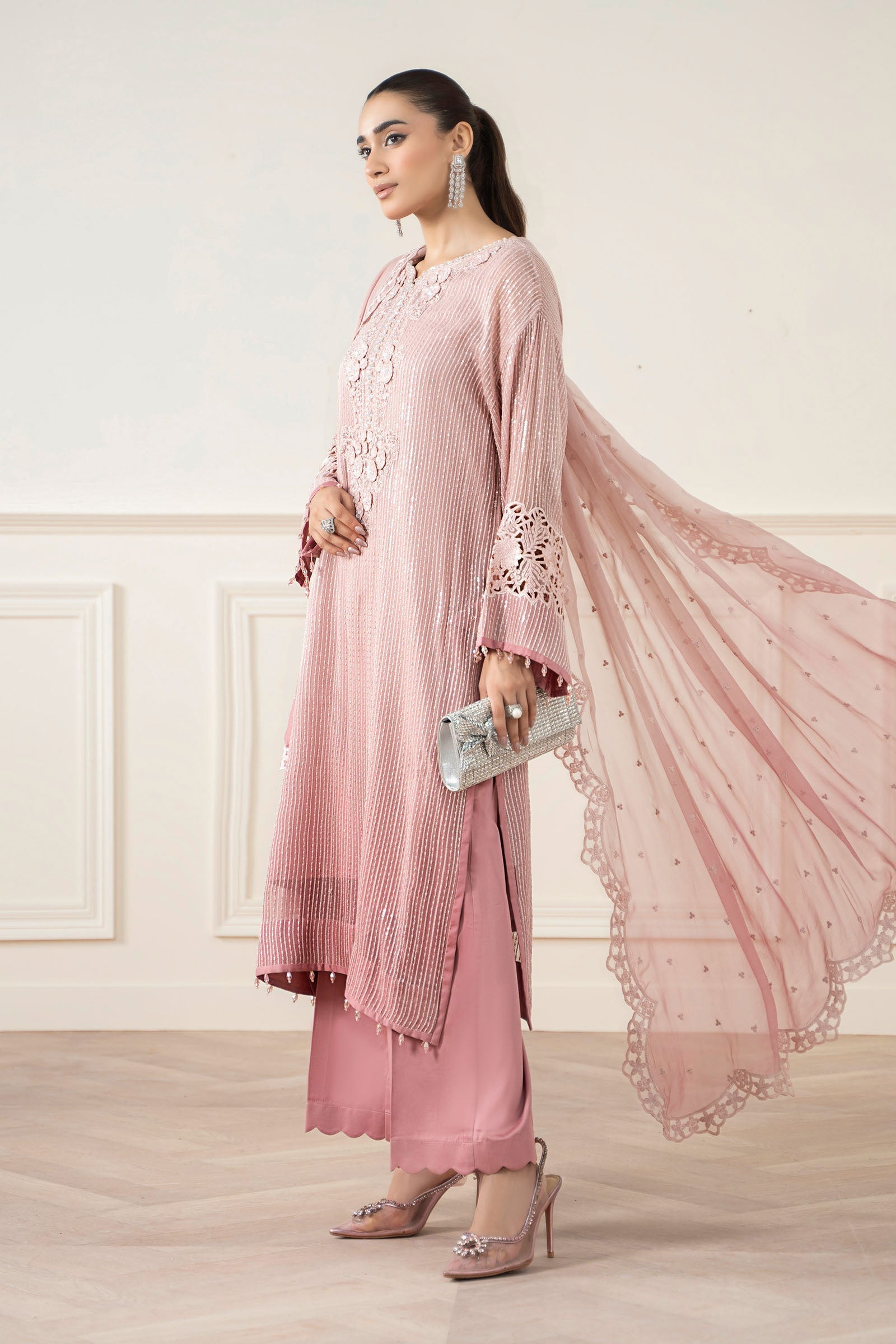 Maria B | Pre Fall 25 | Chiffon Suit 08 - Official Maria B stockist in UK - Sakeena London