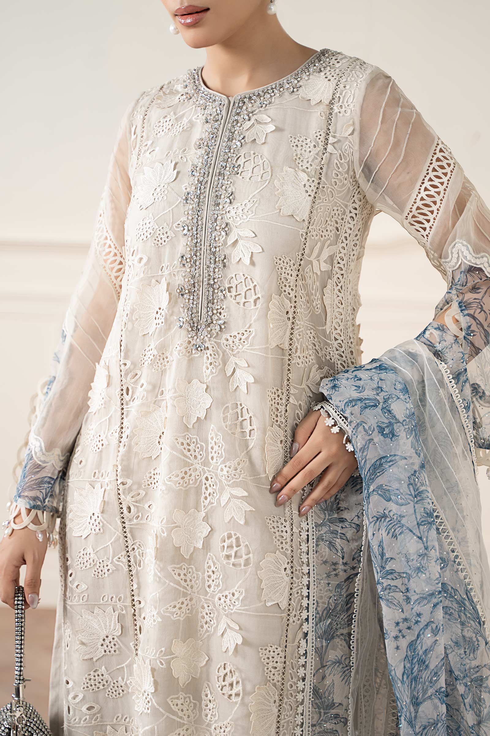 Maria B | Pre Fall 25 | Organza Suit 05 - Official Maria B stockist in UK - Sakeena London