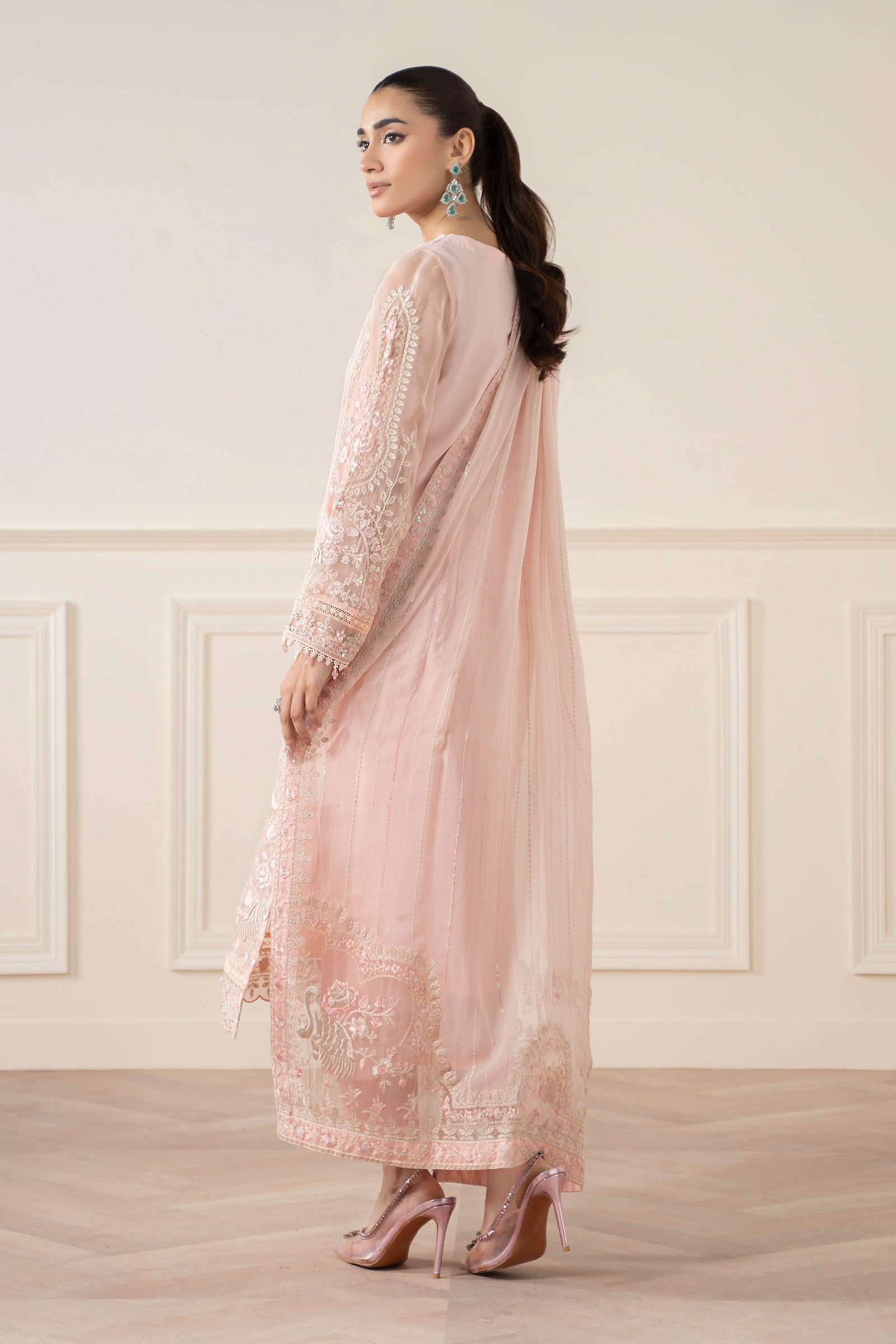 Maria B | Pre Fall Dresses | 3 Piece Embroidered Chiffon Suit OO - Official Maria B stockist in UK - Sakeena London