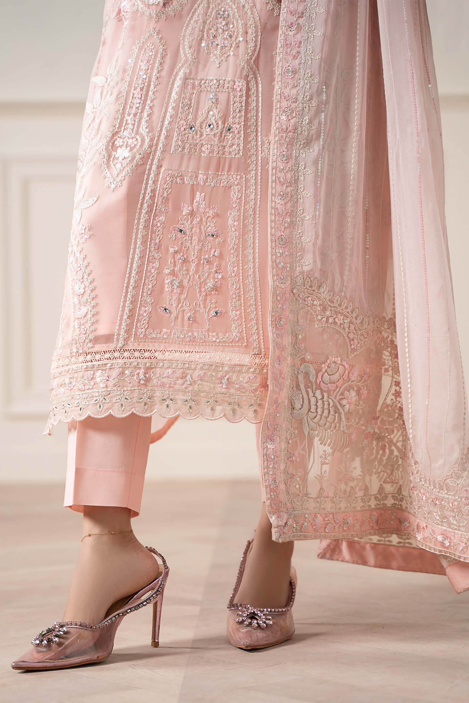 Maria B | Pre Fall Dresses | 3 Piece Embroidered Chiffon Suit OO - Official Maria B stockist in UK - Sakeena London