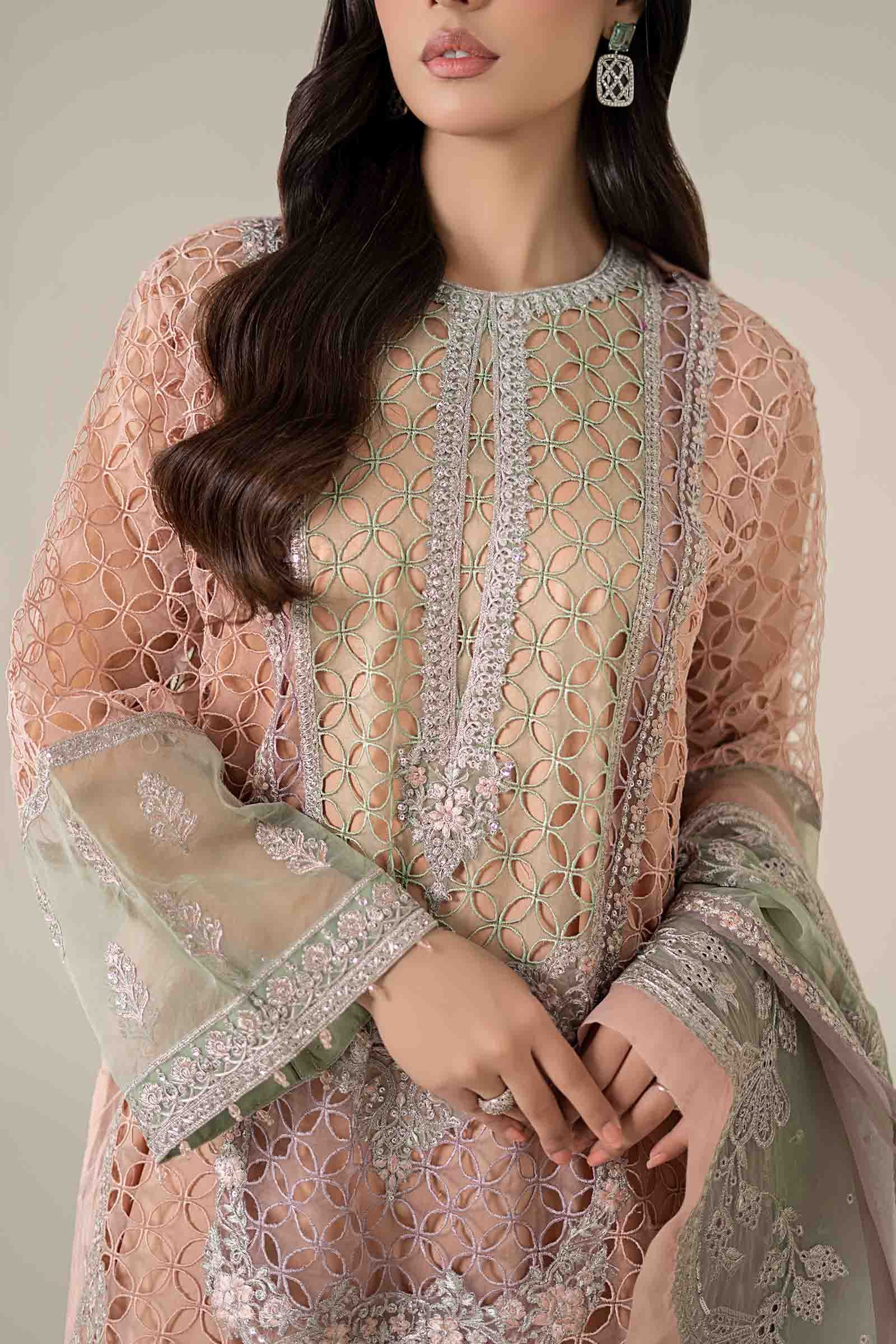 Maria B | Pre Fall 25 | Organza Suit 18 - Official Maria B stockist in UK - Sakeena London