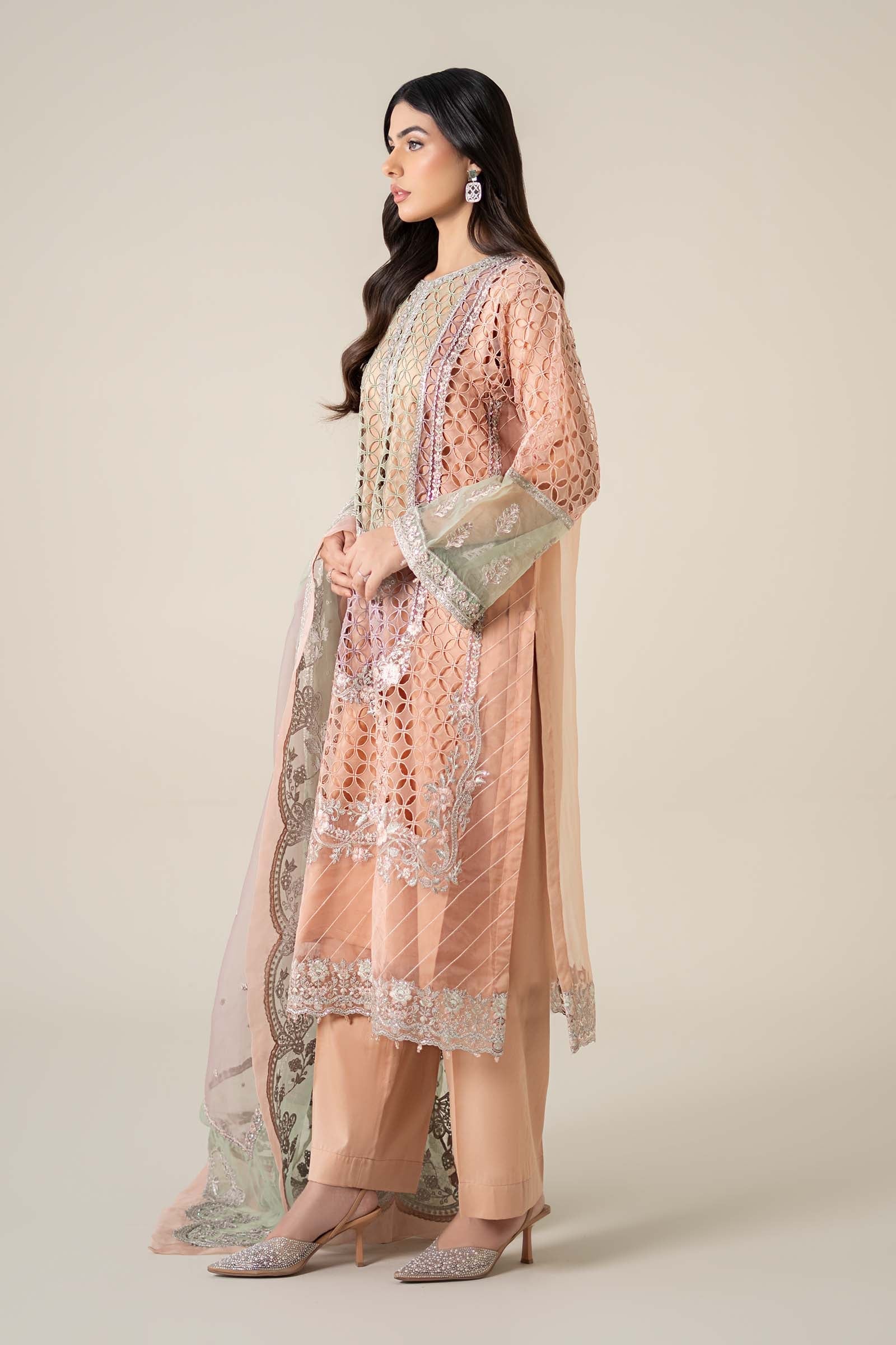 Maria B | Pre Fall 25 | Organza Suit 18 - Official Maria B stockist in UK - Sakeena London