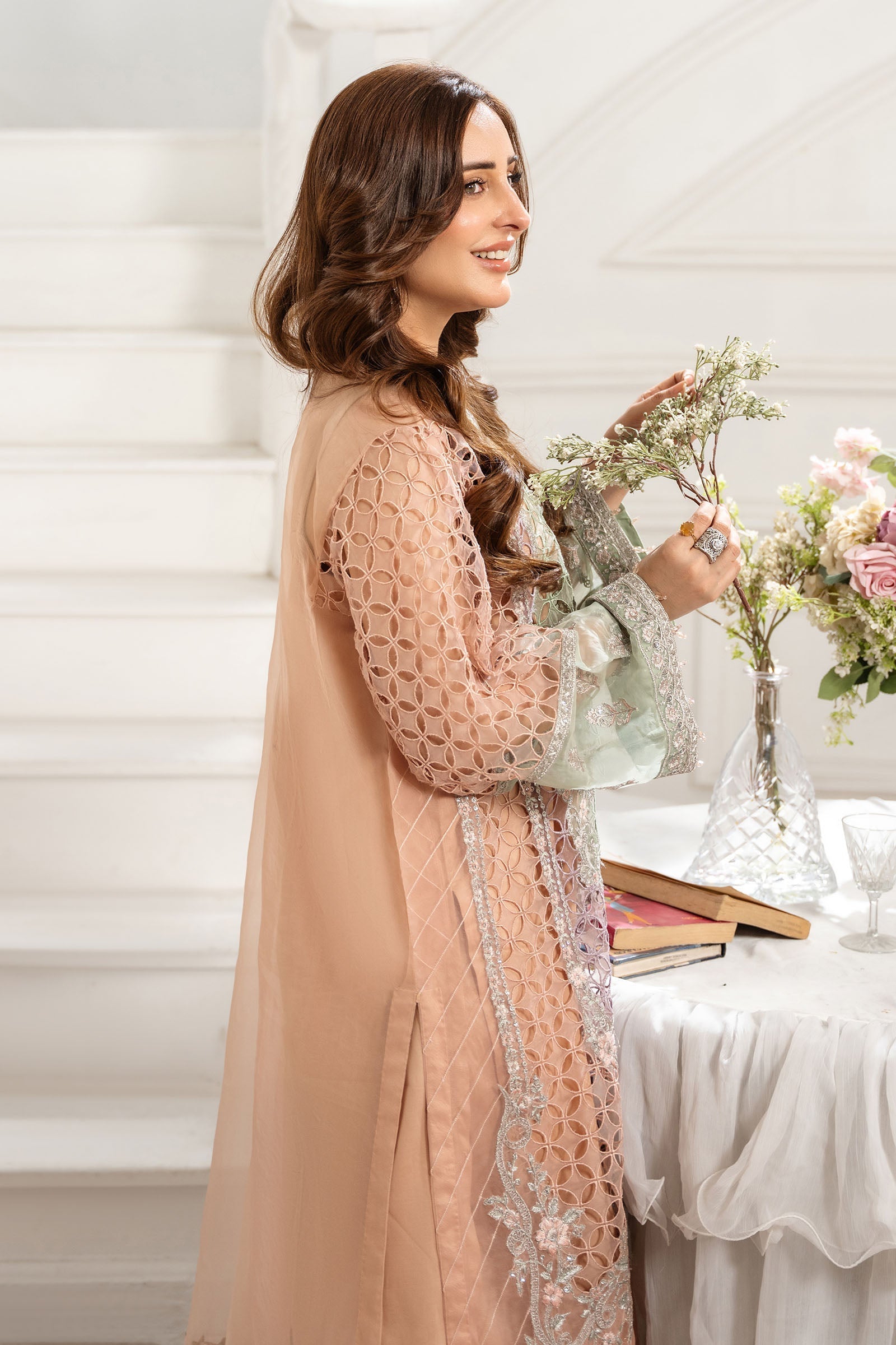 Maria B | Pre Fall 25 | Organza Suit 18 - Official Maria B stockist in UK - Sakeena London