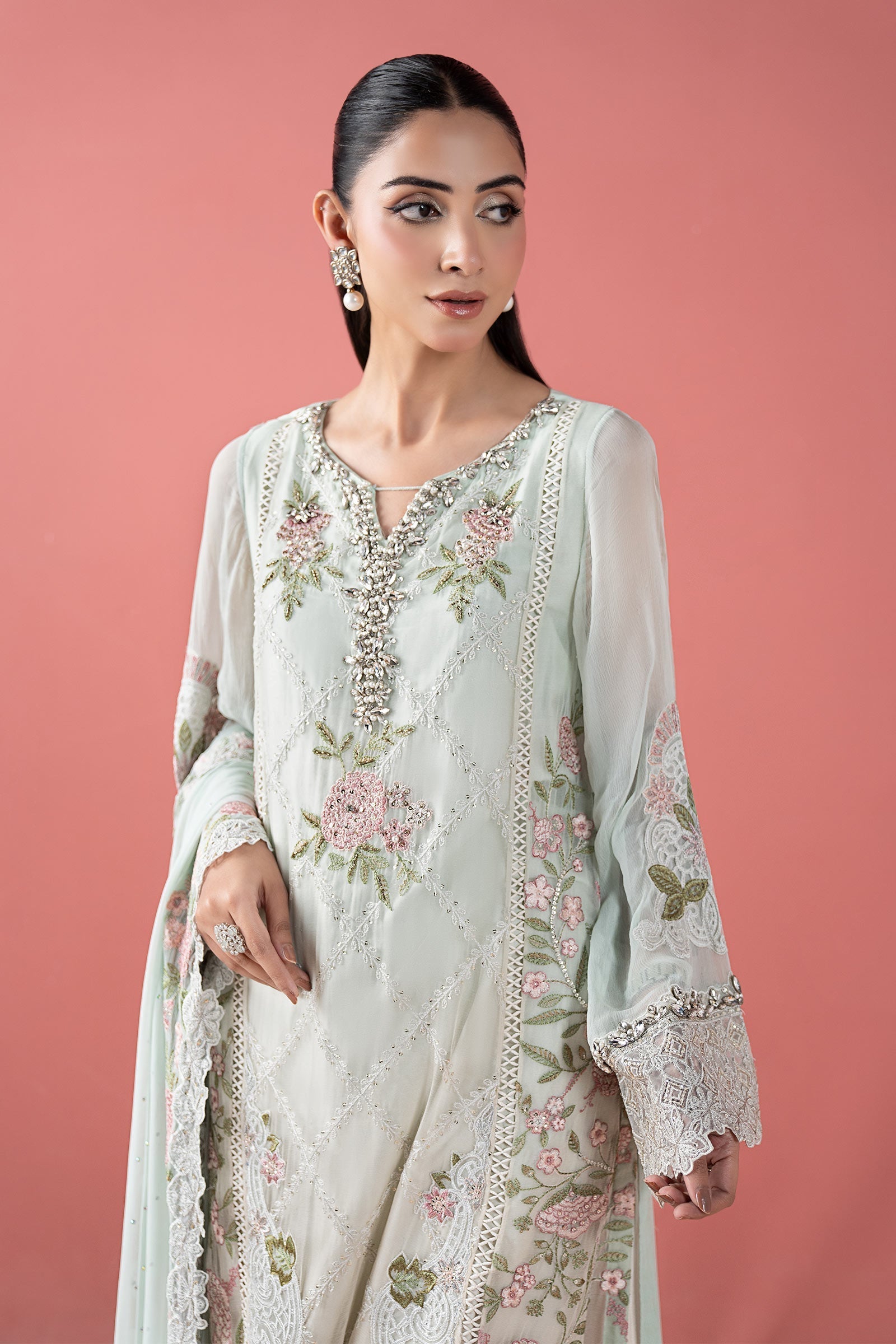 Maria B | Pre Fall 25 | SF-EF25-41-Sea Green - Official Maria B stockist in UK - Sakeena London