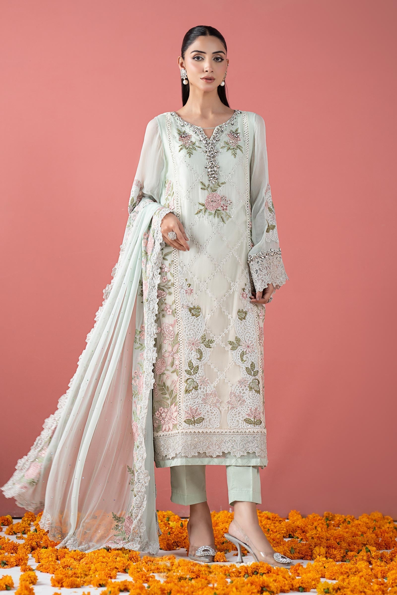 Maria B | Pre Fall 25 | SF-EF25-41-Sea Green - Official Maria B stockist in UK - Sakeena London