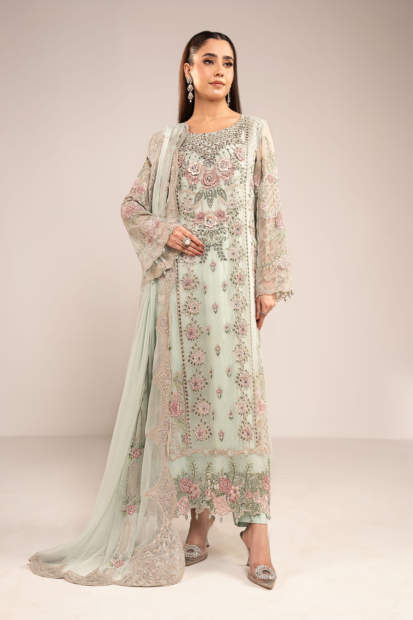 Maria B | luxury formals | SF-EF26-01-Sea Green