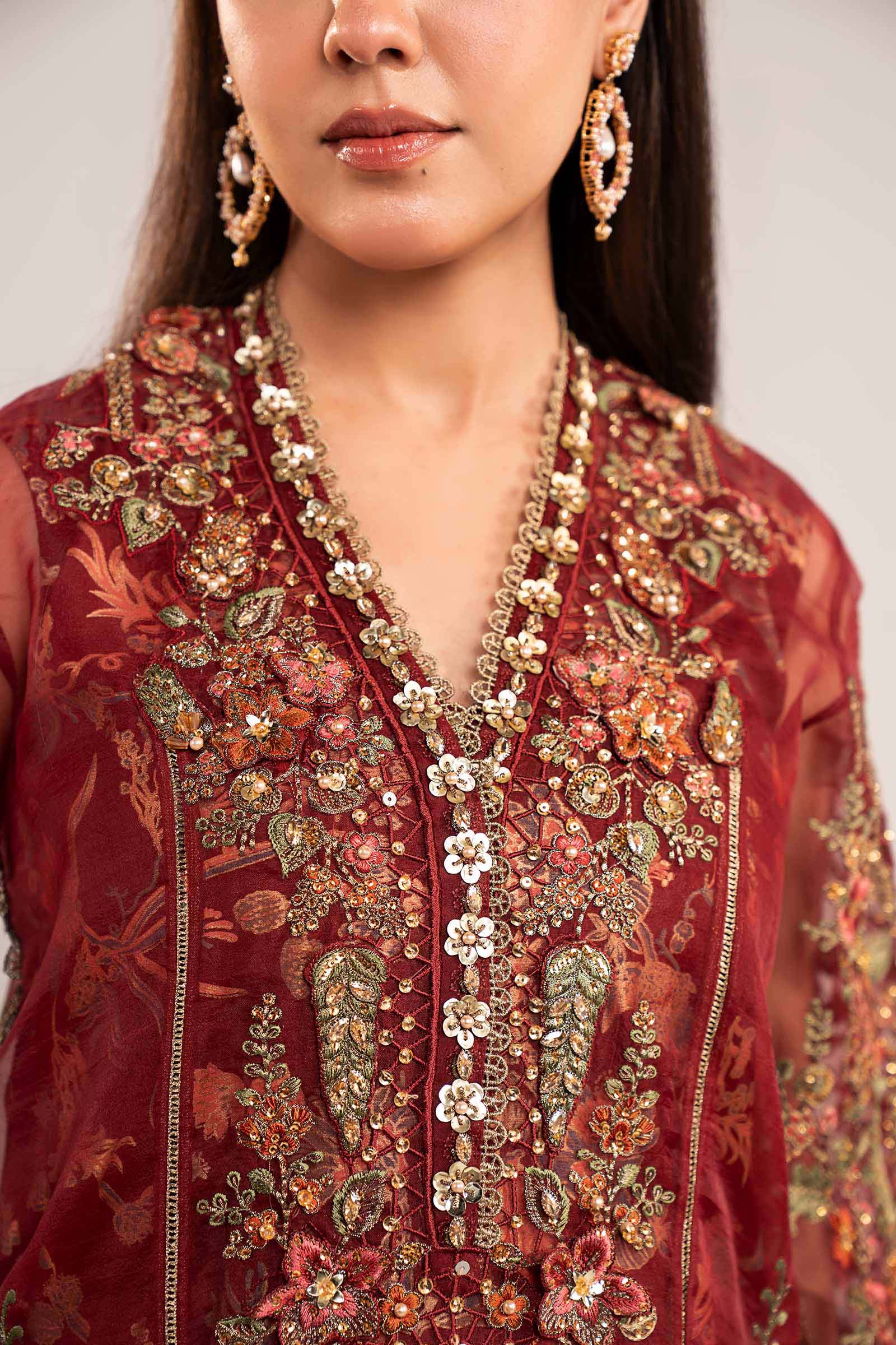 Maria B | Luxury Formals | SF-EF26-02-Maroon