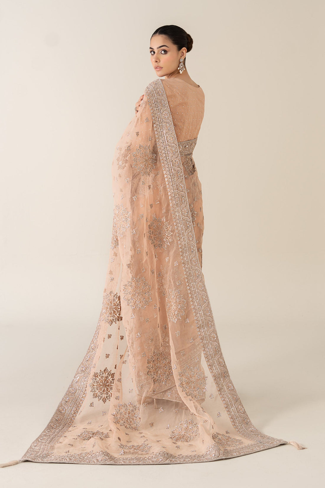 Maria B | Pre Fall 25 | Organza Saree 09 - Official Maria B stockist in UK - Sakeena London