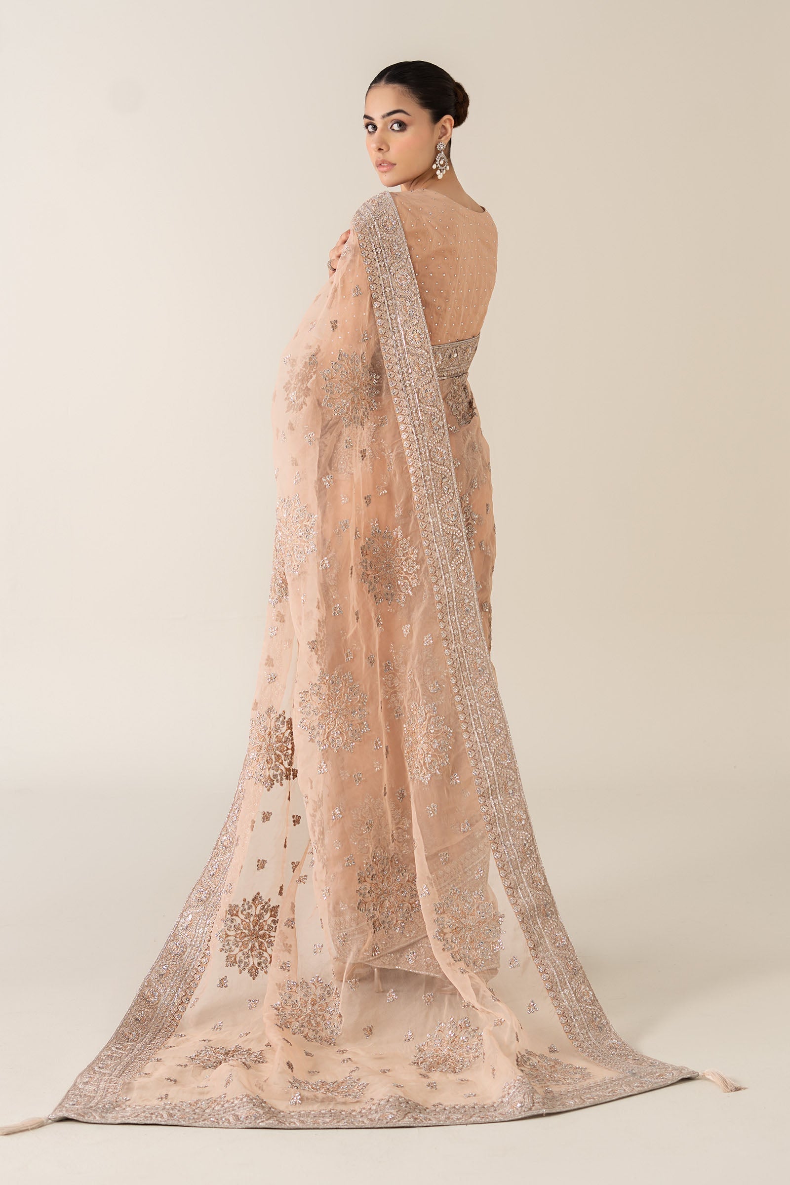 Maria B | Pre Fall 25 | Organza Saree 09 - Official Maria B stockist in UK - Sakeena London