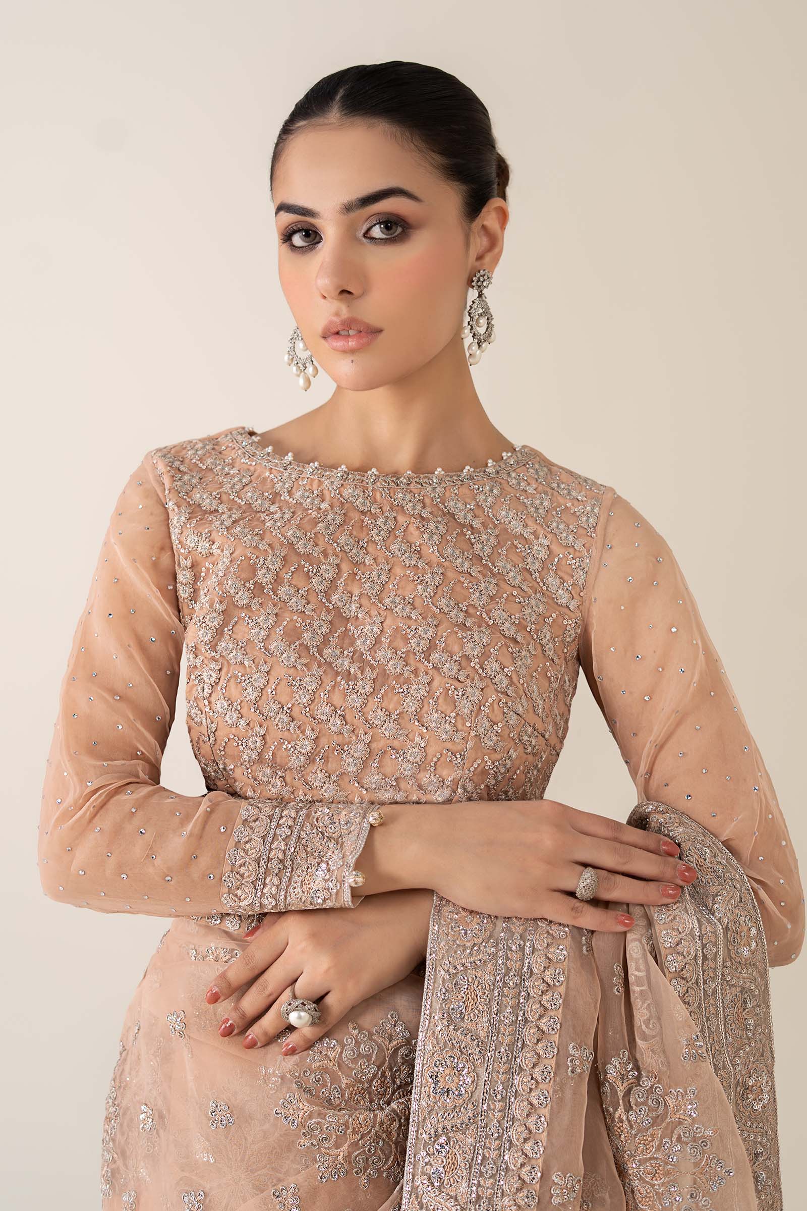 Maria B | Pre Fall 25 | Organza Saree 09 - Official Maria B stockist in UK - Sakeena London