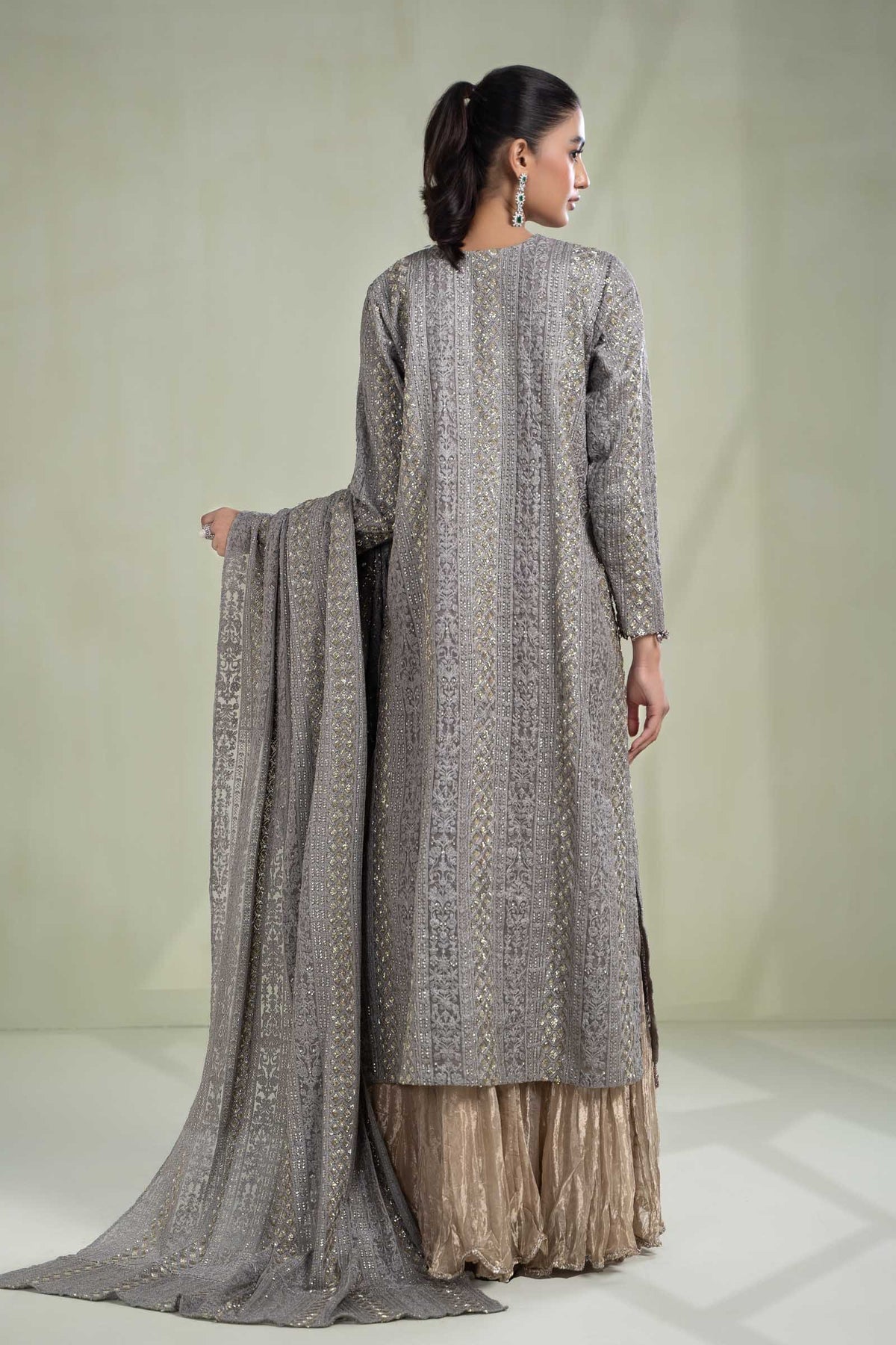Maria B | Formal Wears | Suit Grey SF-W23-63 - Official Maria B stockist in UK - Sakeena London