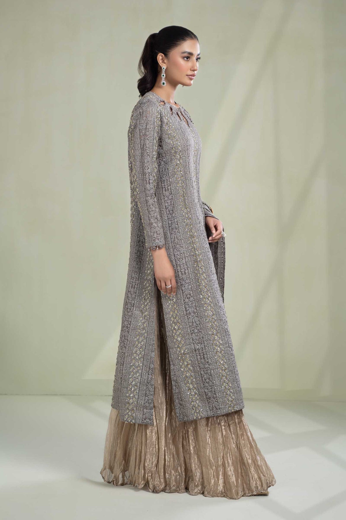 Maria B | Formal Wears | Suit Grey SF-W23-63 - Official Maria B stockist in UK - Sakeena London
