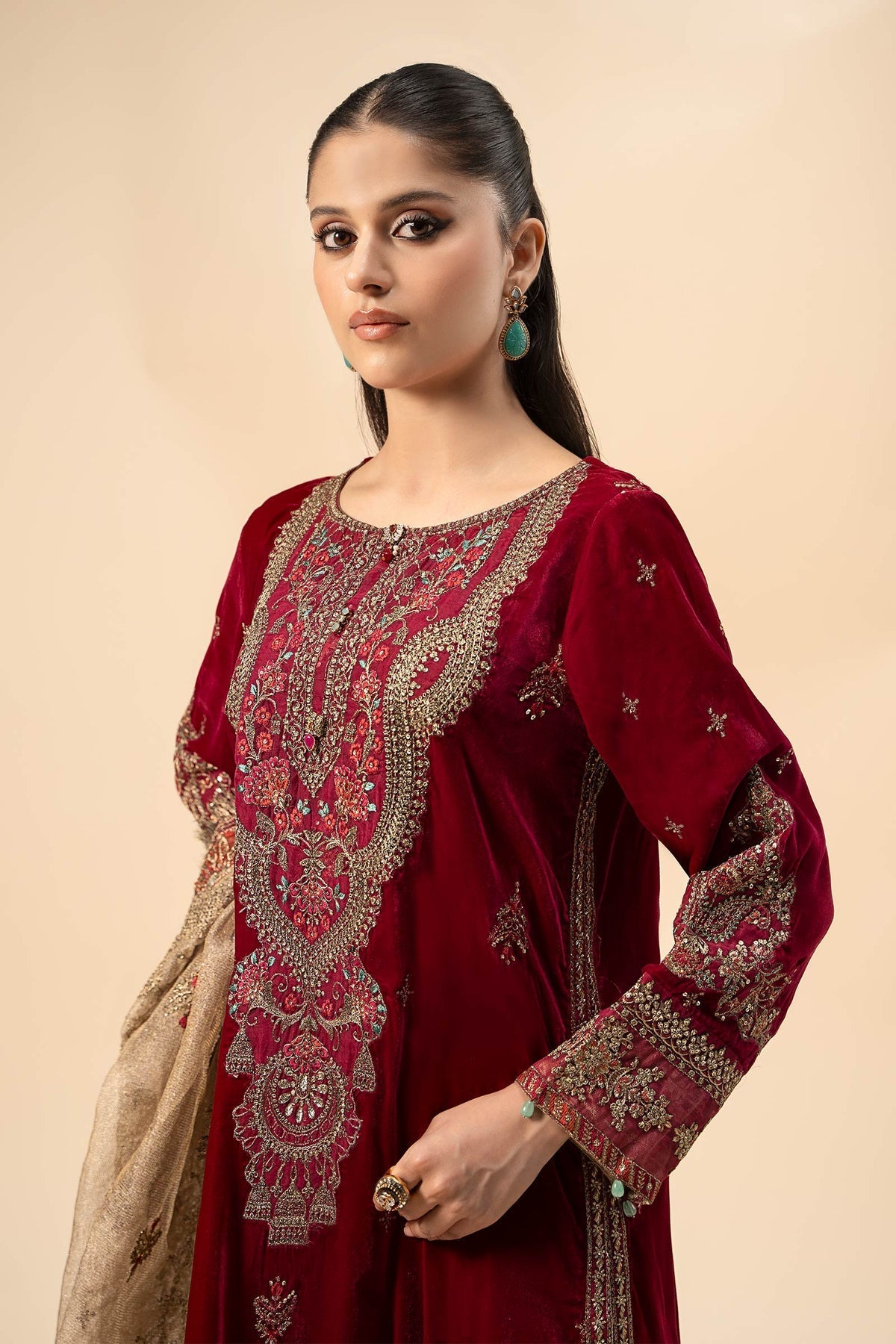 Maria B | Formal Wears | Velvet Suit | SF-W24-29 - Official Maria B stockist in UK - Sakeena London