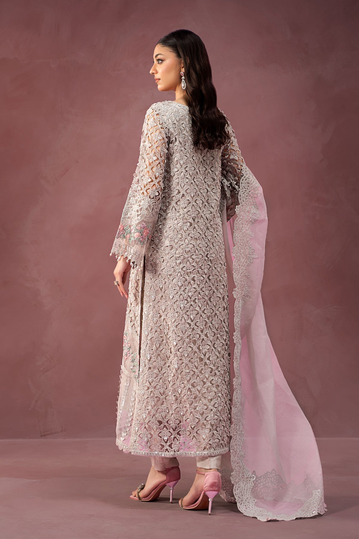 Maria B | Formal Wears | Organza Suit | SF-W24-69 - Official Maria B stockist in UK - Sakeena London