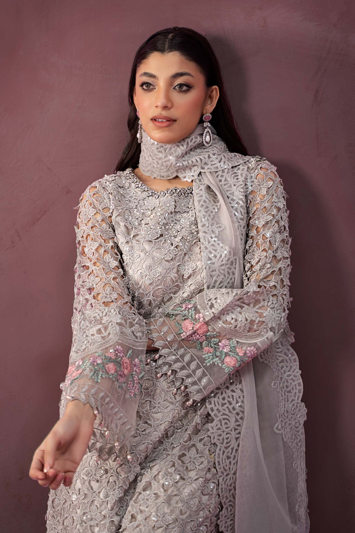 Maria B | Formal Wears | Organza Suit | SF-W24-69 - Official Maria B stockist in UK - Sakeena London