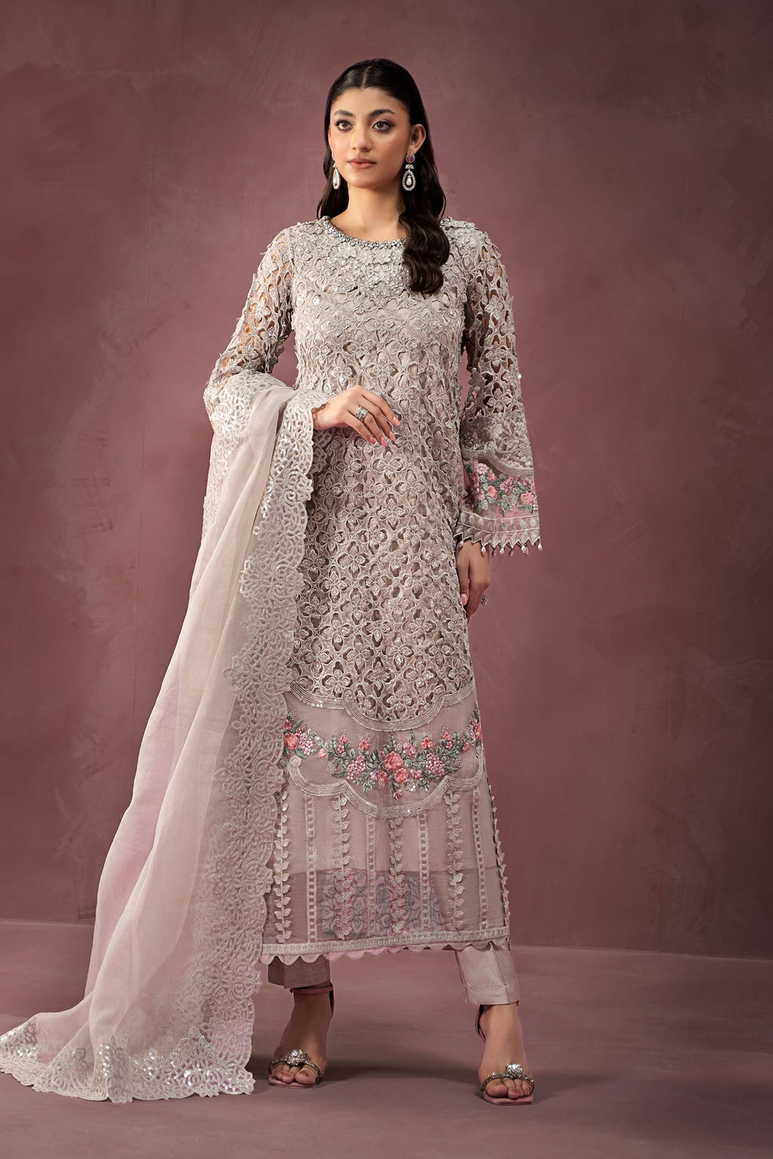 Maria B | Formal Wears | Organza Suit | SF-W24-69 - Official Maria B stockist in UK - Sakeena London