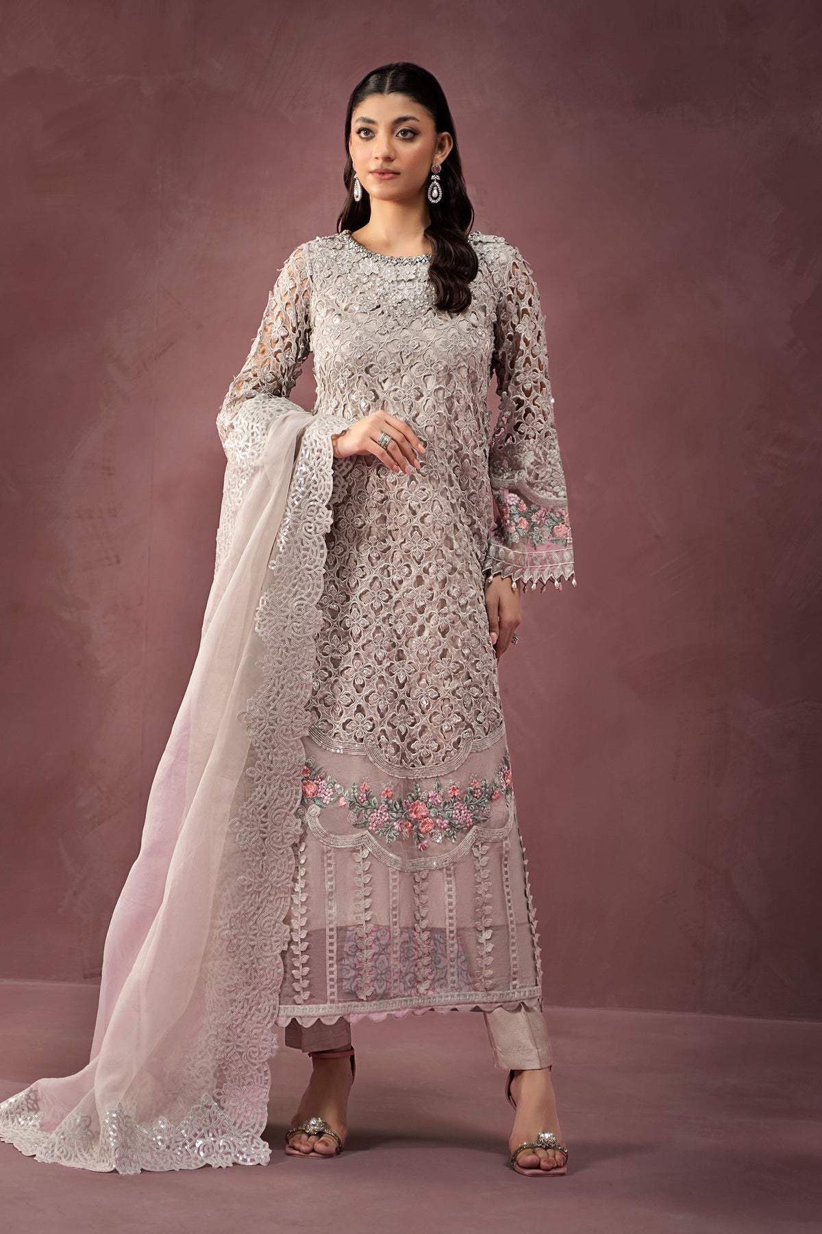 Maria B | Formal Wears | Organza Suit | SF-W24-69 - Official Maria B stockist in UK - Sakeena London