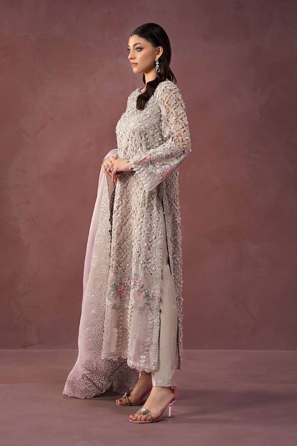 Maria B | Formal Wears | Organza Suit | SF-W24-69 - Official Maria B stockist in UK - Sakeena London