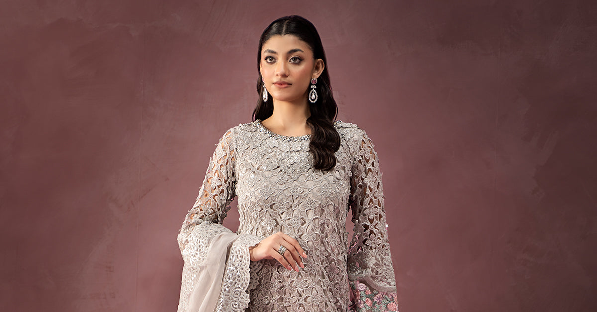 Maria B | Formal Wears | Organza Suit | SF-W24-69 - Official Maria B stockist in UK - Sakeena London