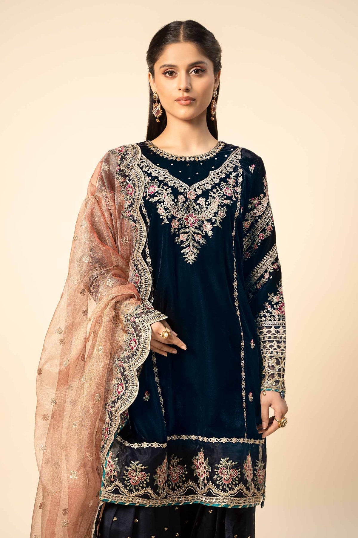 Maria B | Formal Wears | Velvet Suit | SF-W24-80 - Official Maria B stockist in UK - Sakeena London